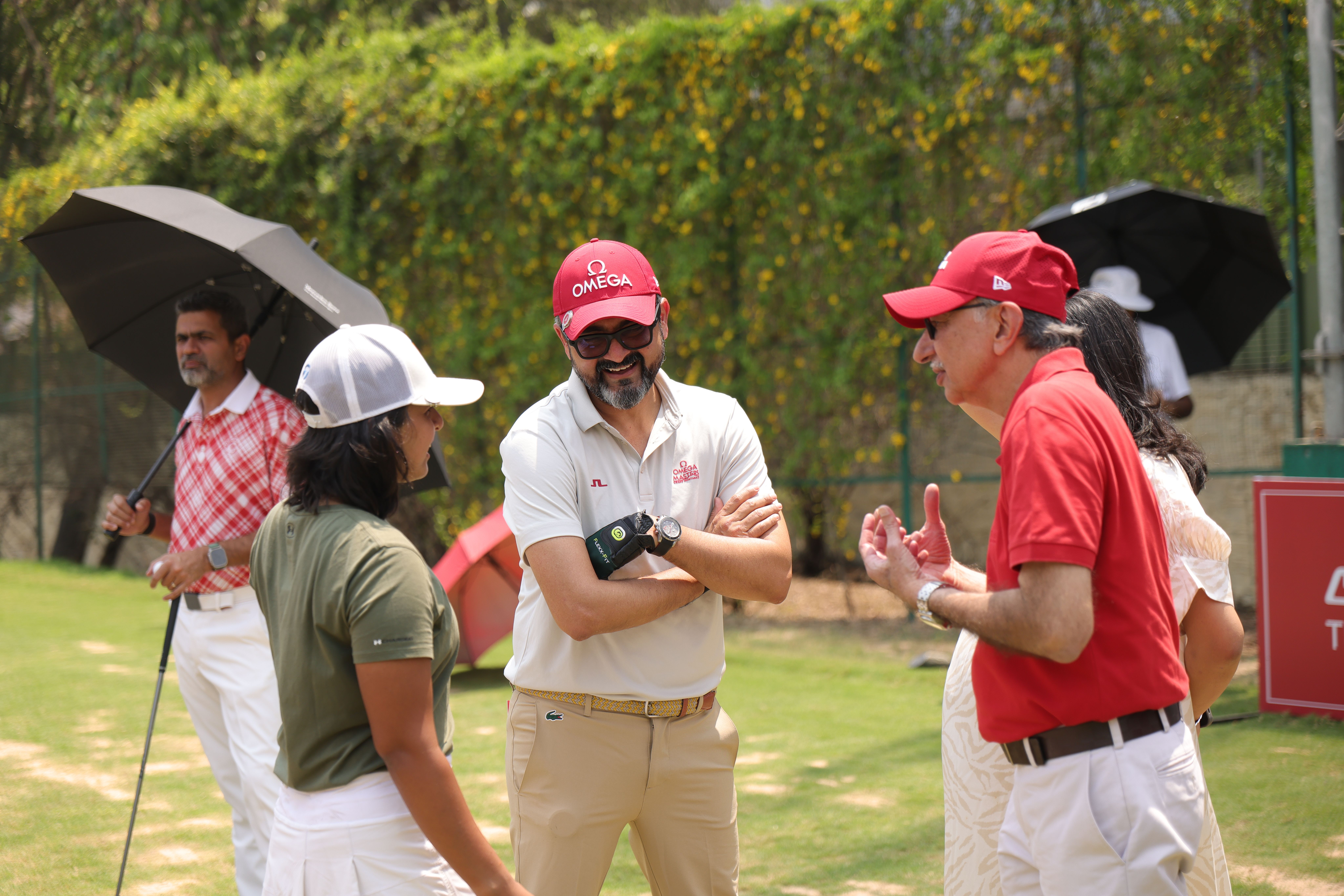 Golf players at Omega golf tournament Pune luxury brand experience
