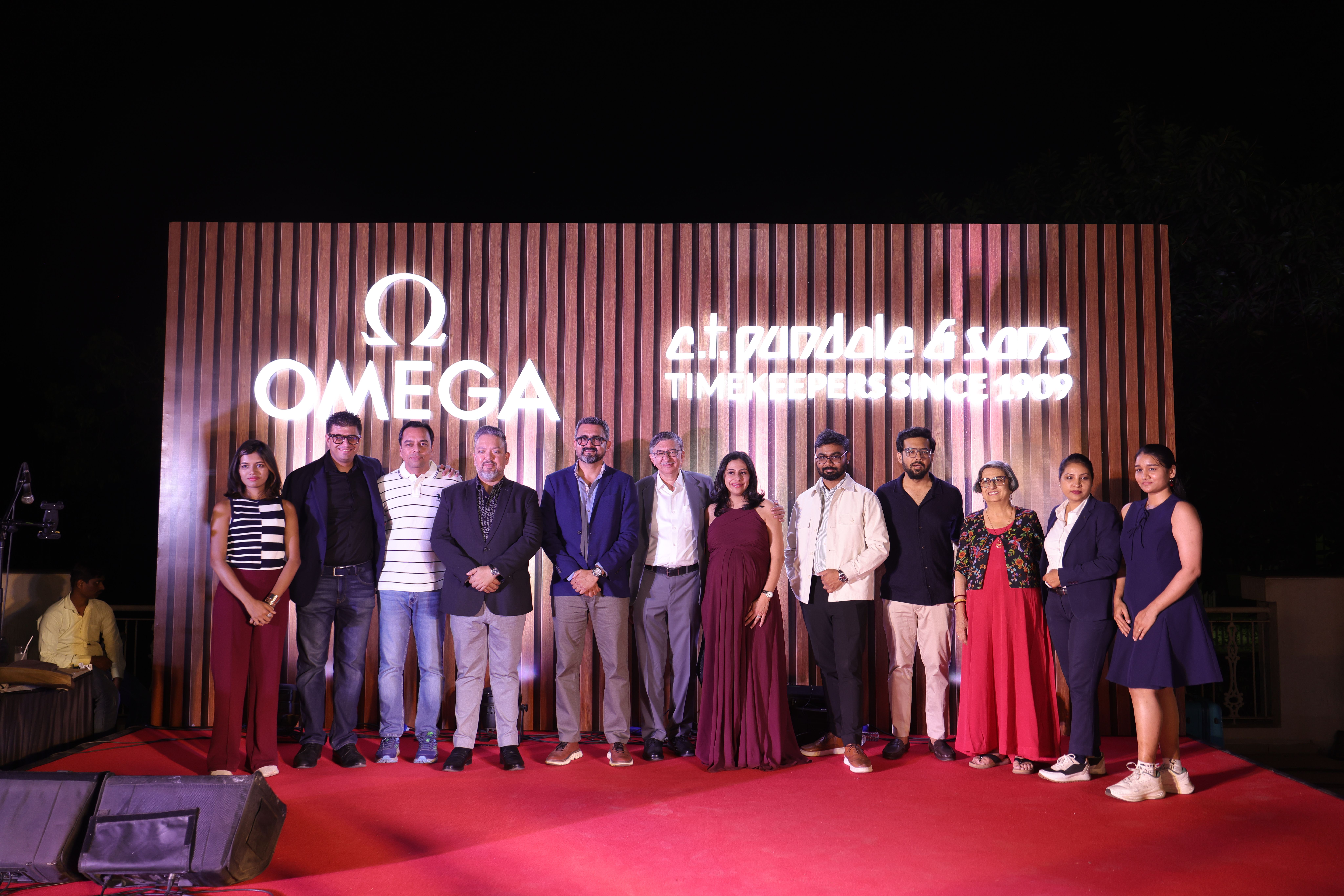 Omega golf tournament award ceremony with participants and winners