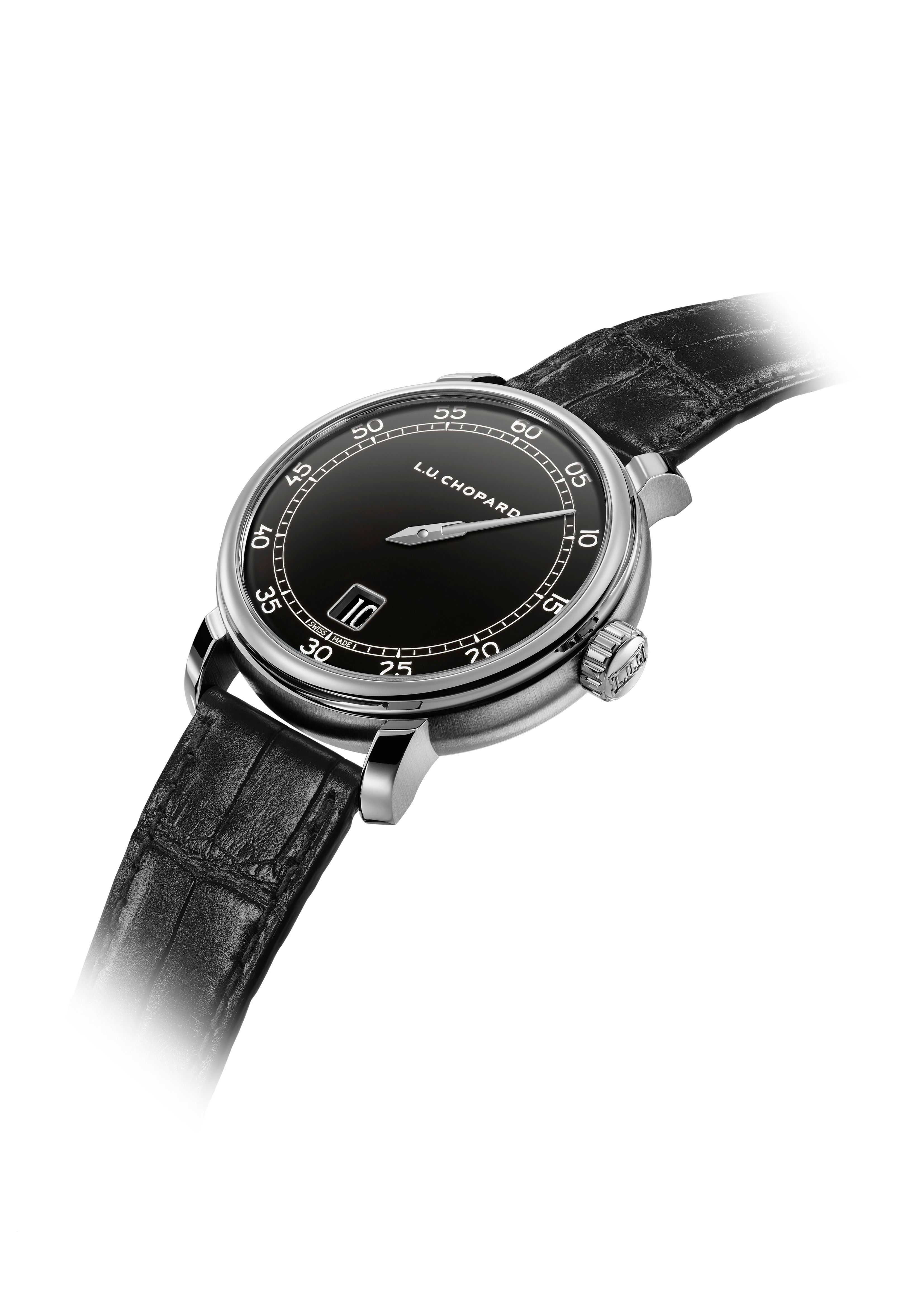 The dial features a black Grand Feu enamel treatment