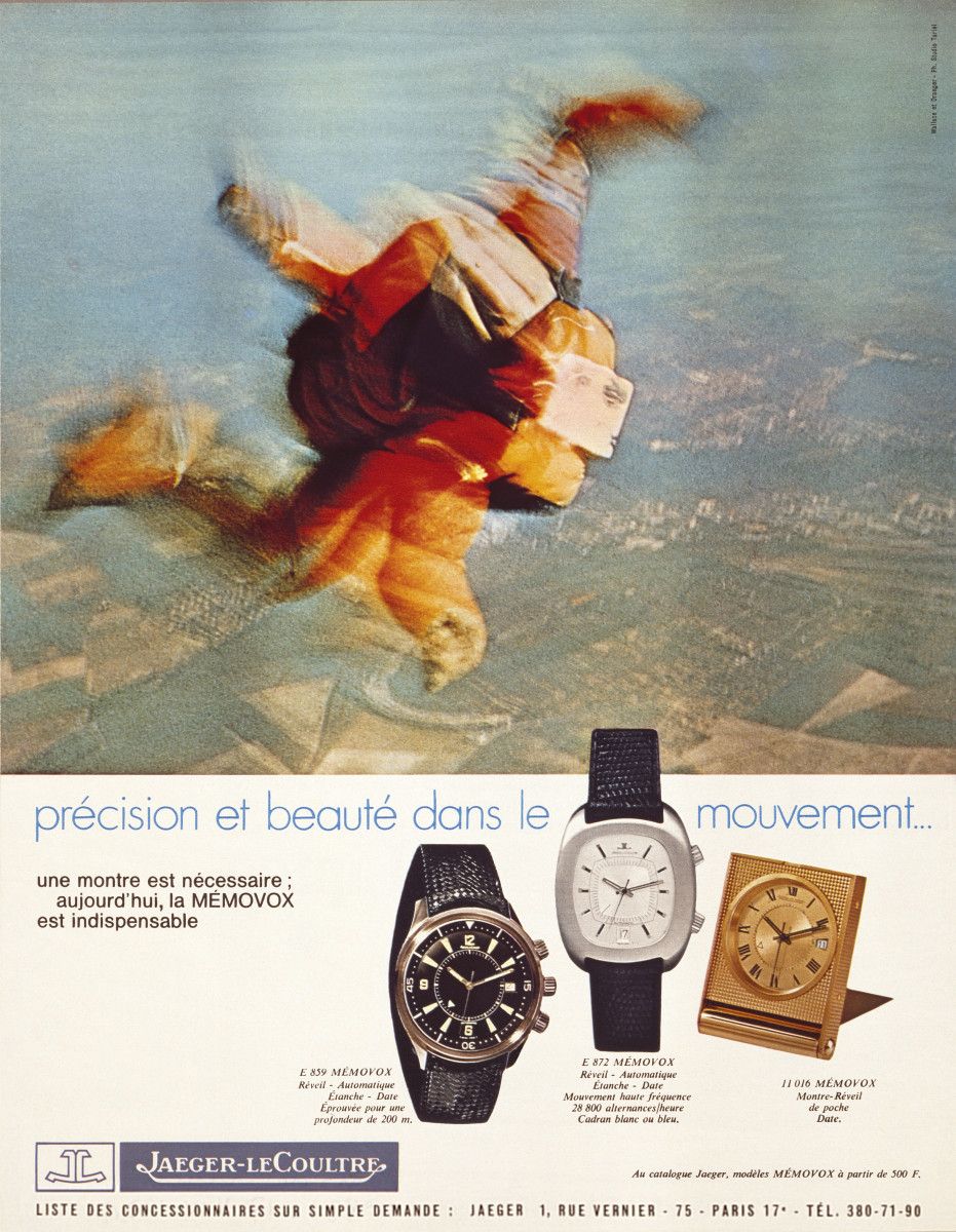 Vintage Jaeger-LeCoultre Memovox Polaris advertisement showcasing the heritage and evolution of the iconic Polaris diving watch collection