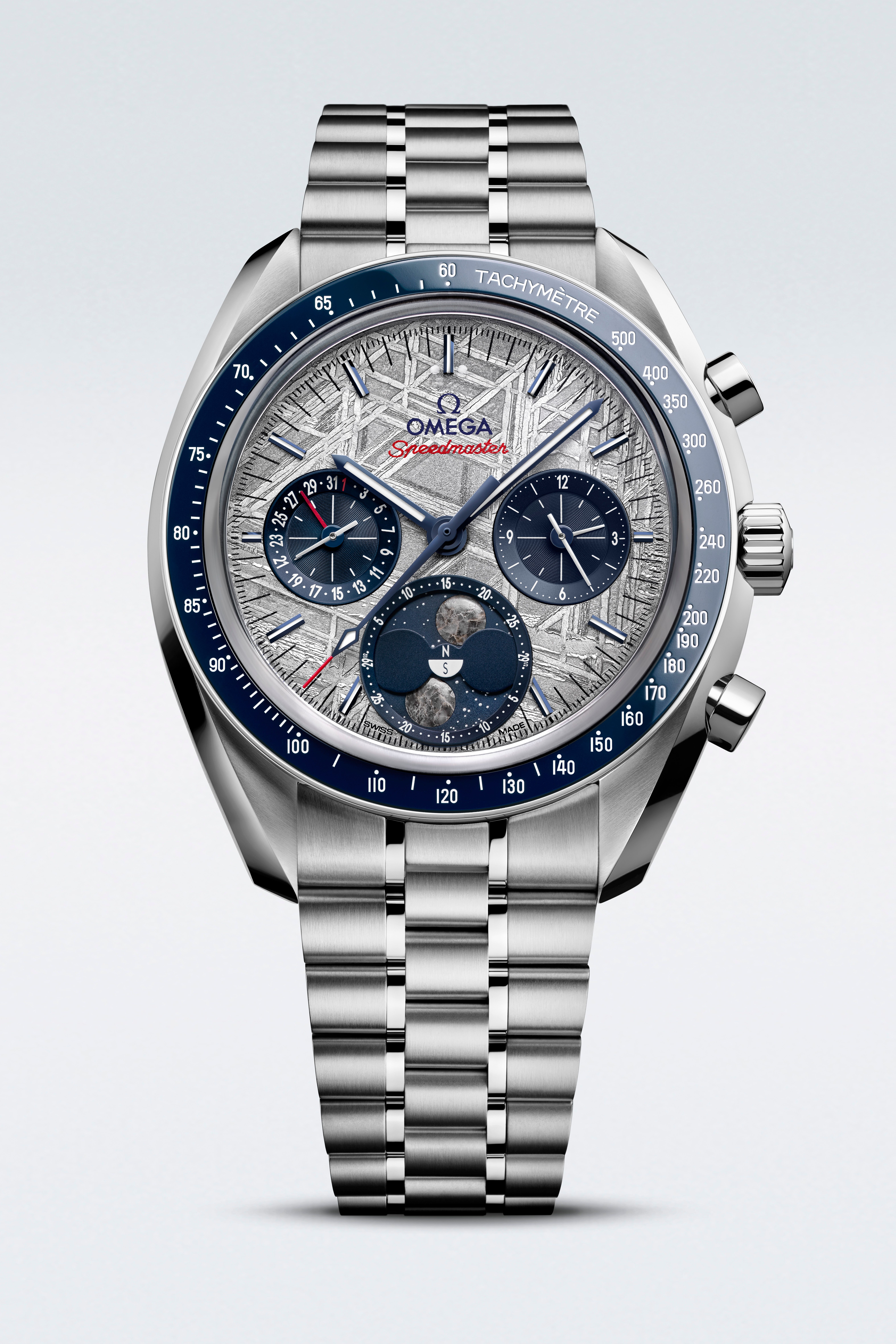 ★87MM★ Mmlg MOON MELGE HFT BLUE Speedmaster Blue ceramic Anti-magnetic Watch 304.93.44.52