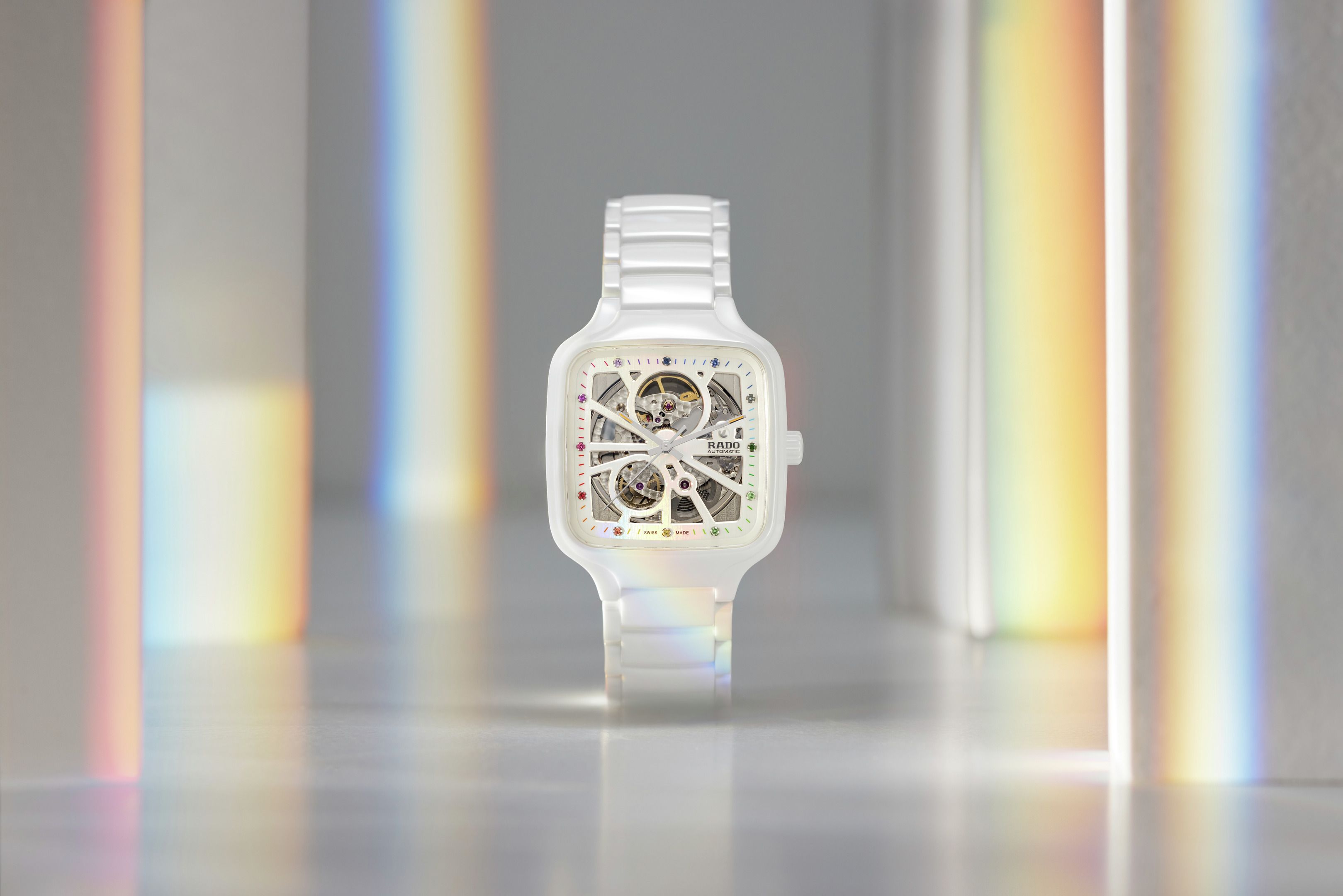 The Open Heart watch in white high tech ceramic