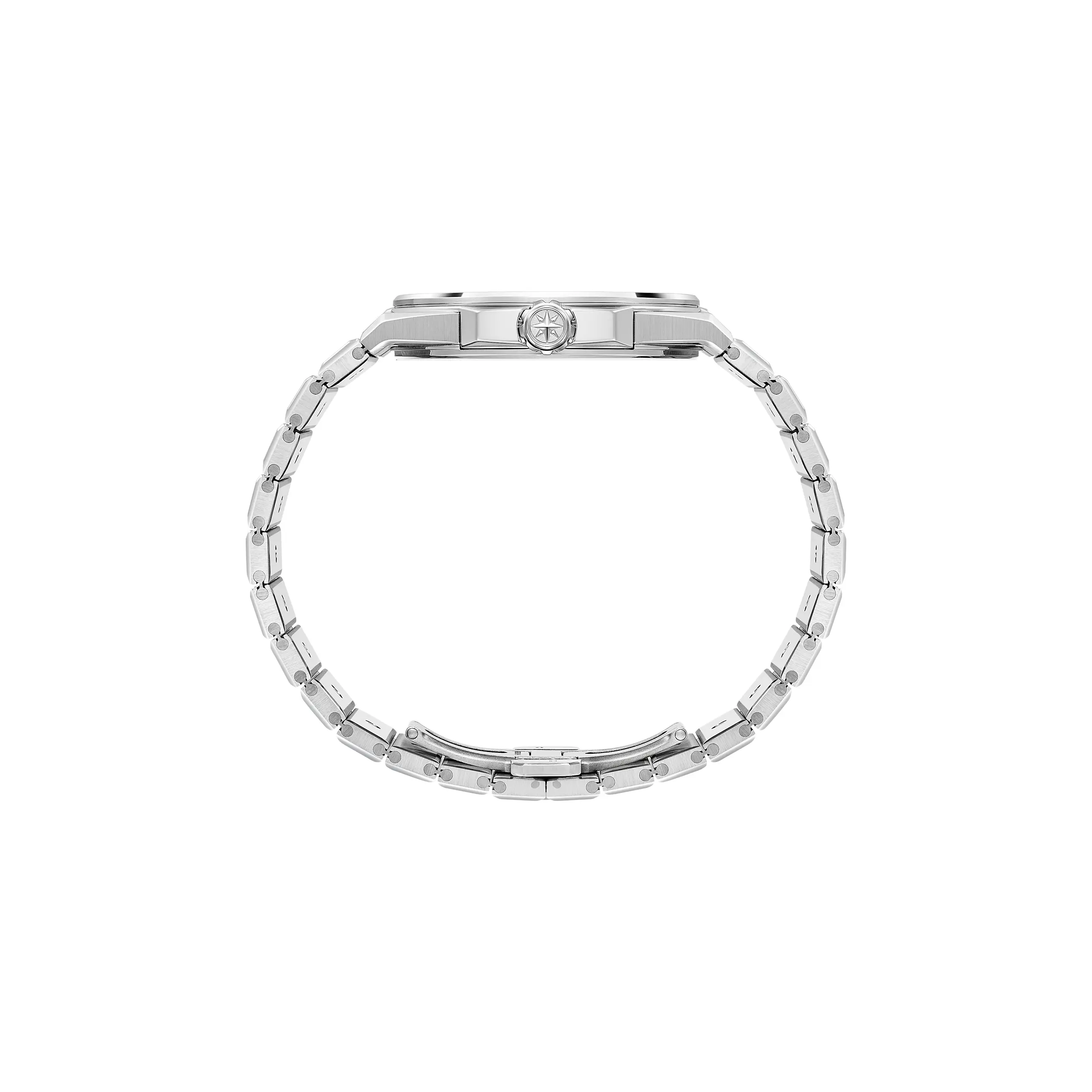Chopard Alpine Eagle 41 XPS bracelet arranged in circular form showing flexible links and ergonomic structure