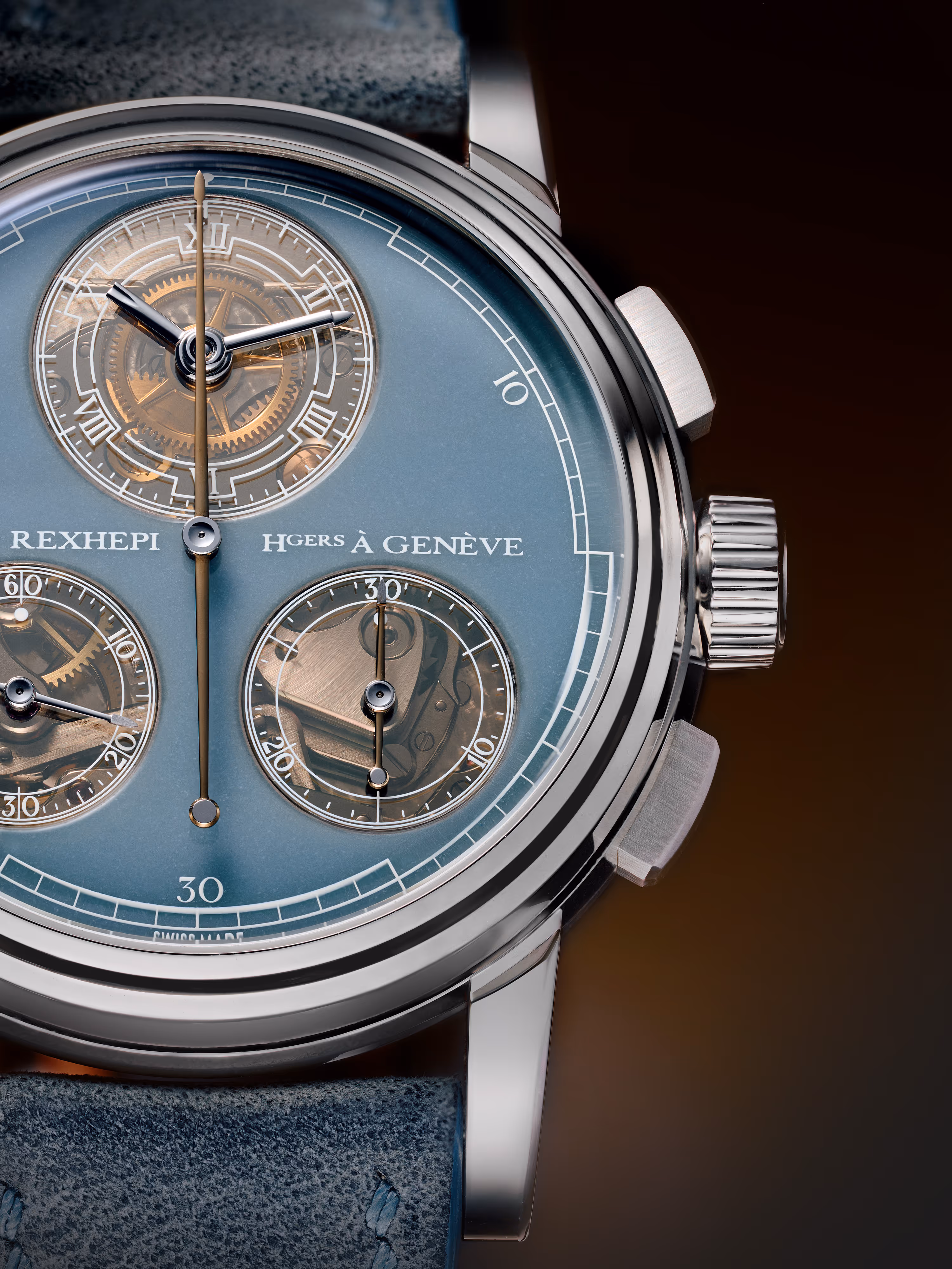 Rexhep Rexhepi RRCHF enamel dial chronograph detail close up