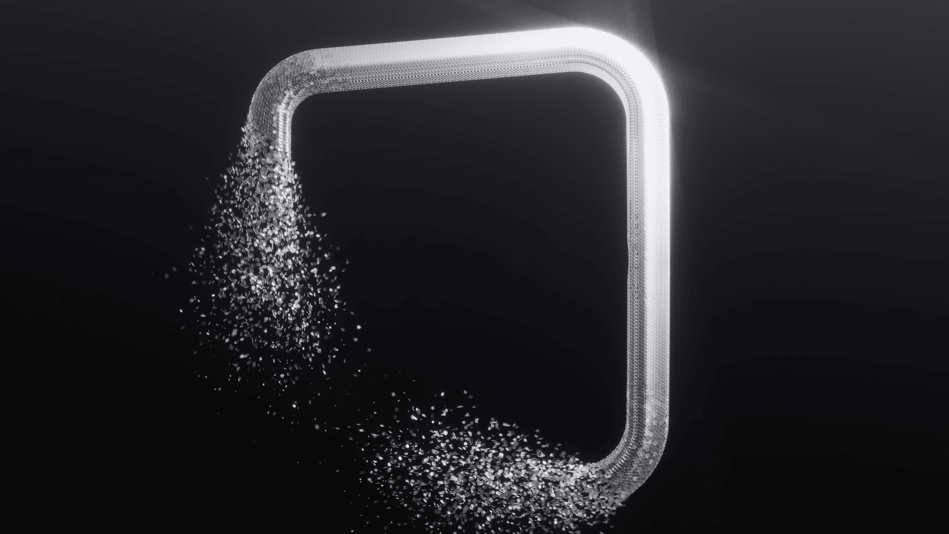 Ultralight watch case frame made from advanced composite material highlighting minimal weight and structural design