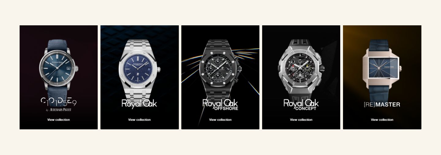 The aesthetic divergence of AP's product portfolio is restricted within the Code 11.59 and Royal Oak designs.