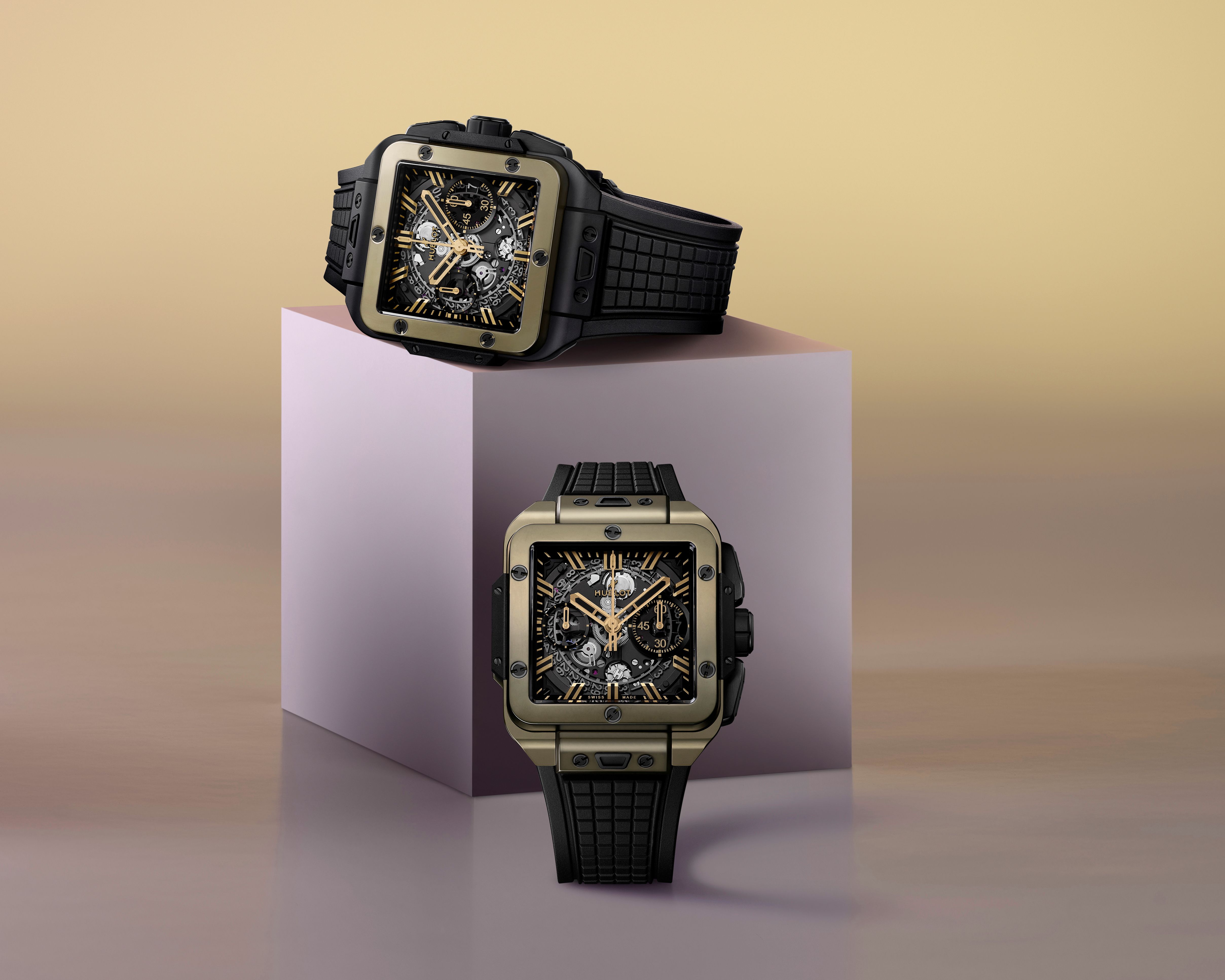 Watches And Wonders 2024: Hublot Unveils A Duo Of Square Bang Unico Timepieces Featuring Scratch-Resistant Magic Gold