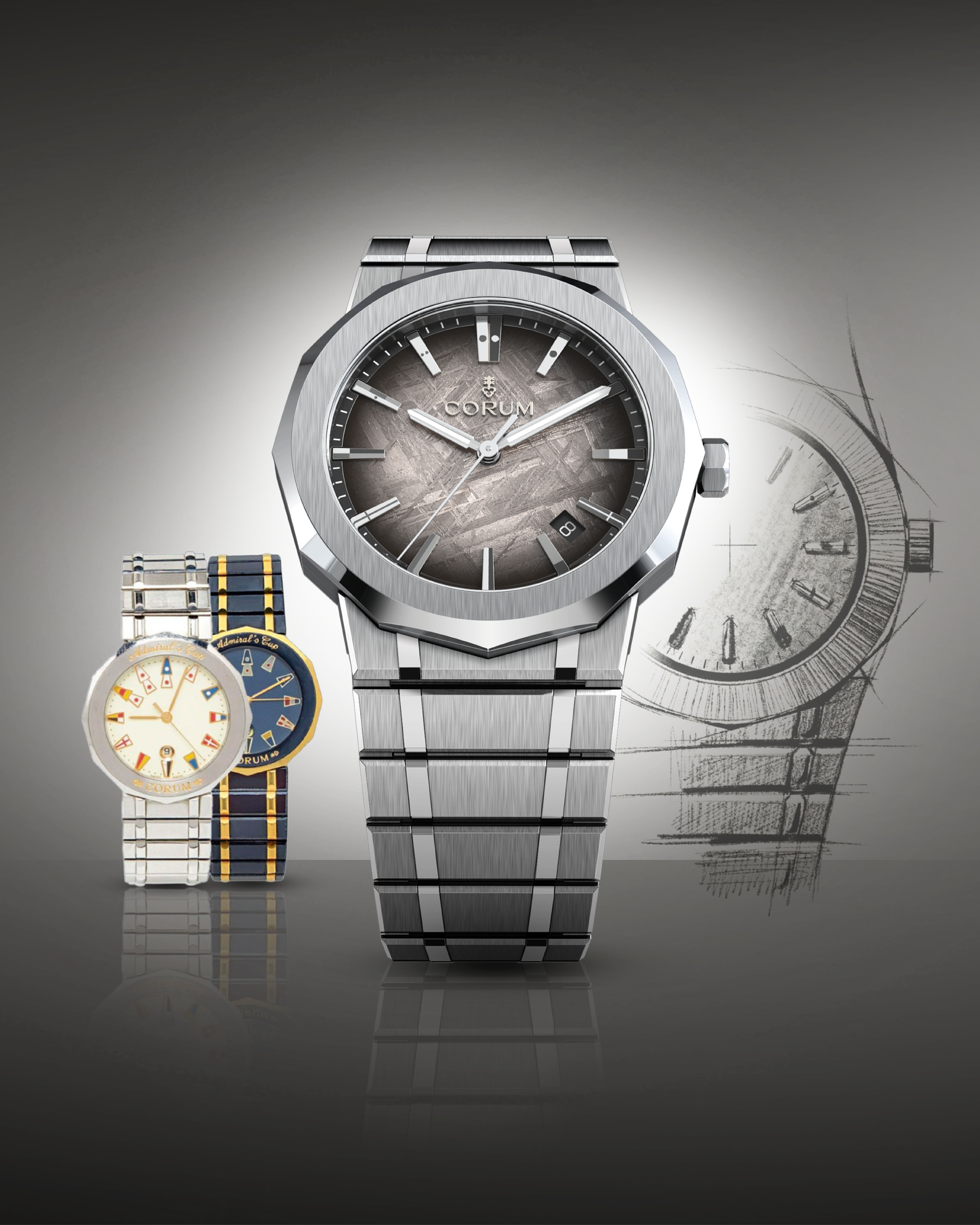 Corum Admiral collection old vs new models with modern luxury watch design