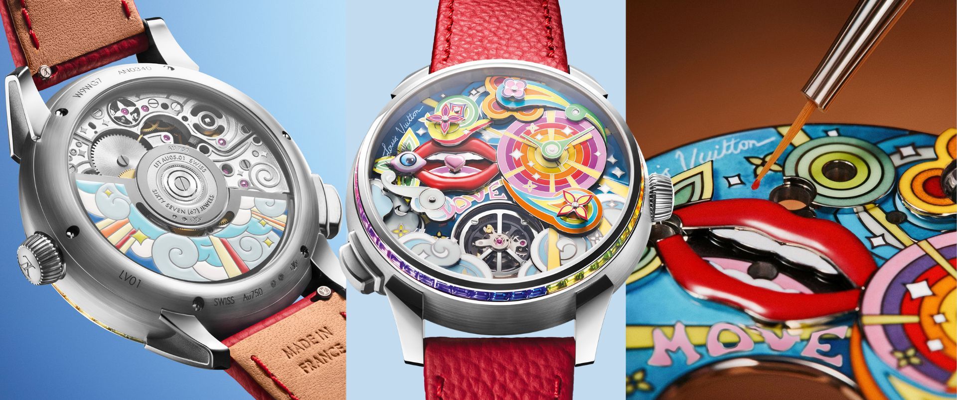 Louis Vuitton Tambour Taiko Arty Automata dial and movement luxury watch