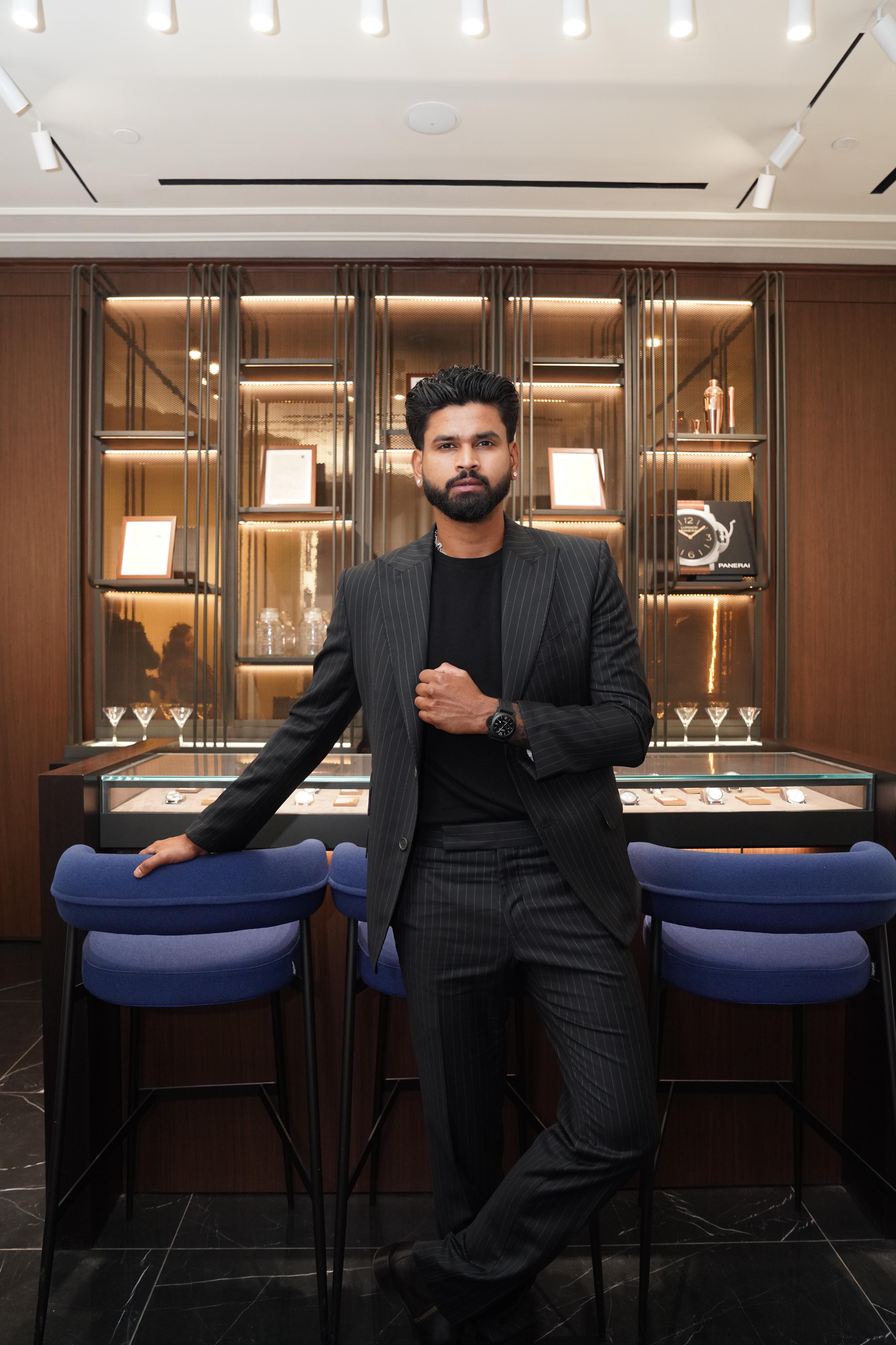 Crickter Shreyas Iyer, Friend of the brand at the Panerai boutique at City of Time in Gurugram (1).jpg