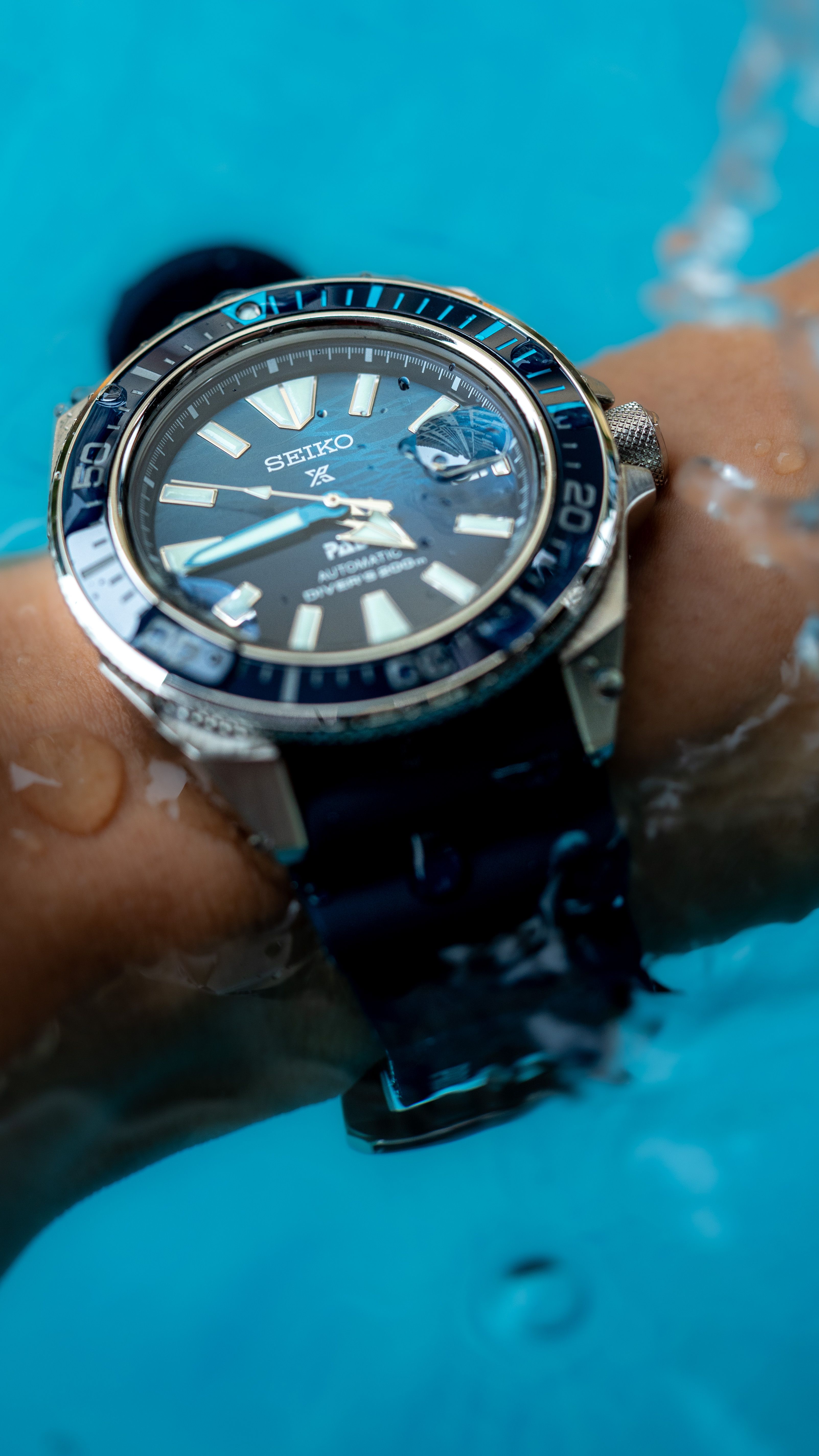 Seiko Prospex dive watch exposed to water demonstrating the importance of water resistance and proper monsoon watch protection