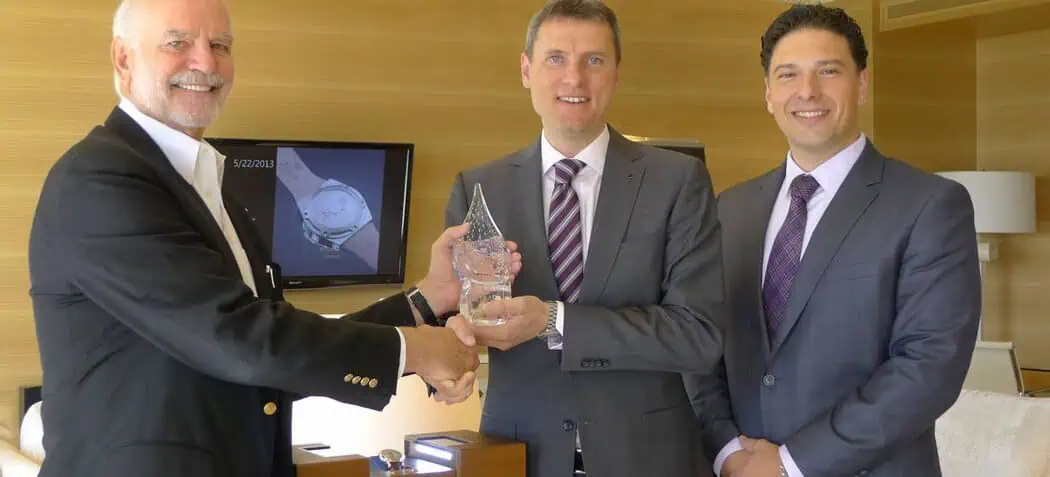 Glen Bowen, publisher of Watch Journal, Alexander Philipp, Tutima Glashutte, and Gustavo A. Calzadilla, CEO Tutima USA..webp