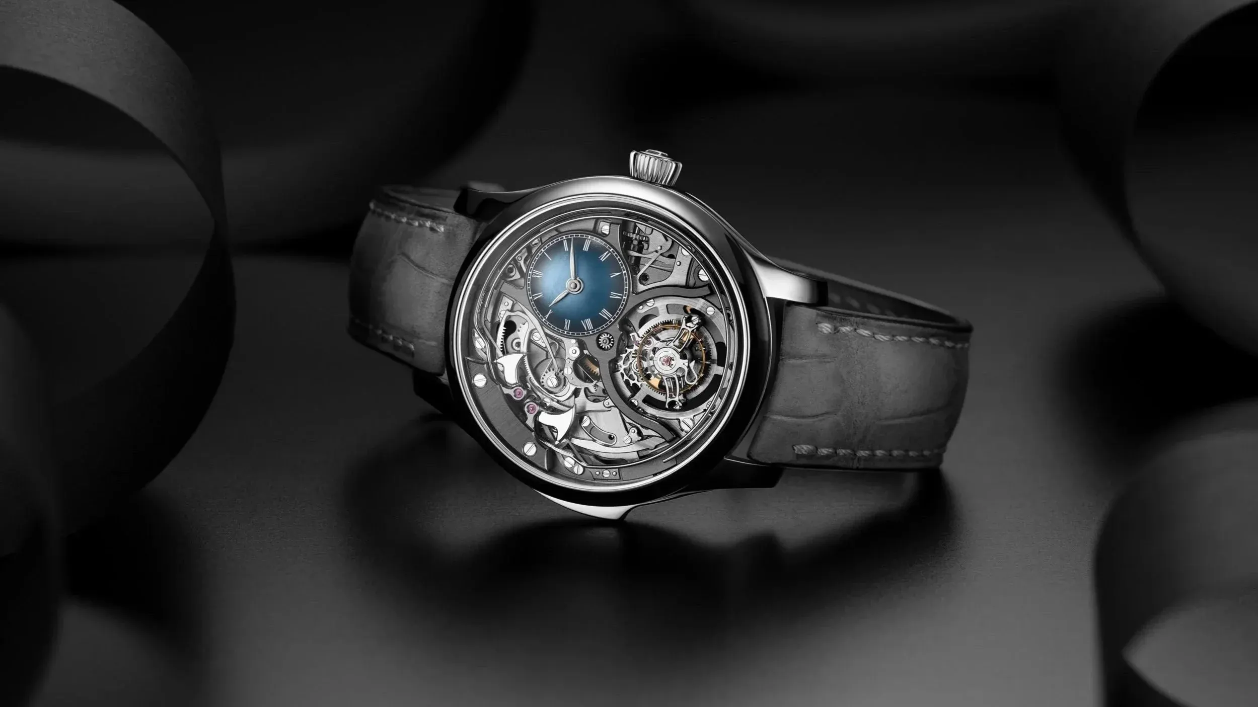 H. Moser & Cie Endeavour Minute Repeater Cylindrical Tourbillon Skeleton watch with fully openworked haute horlogerie movement