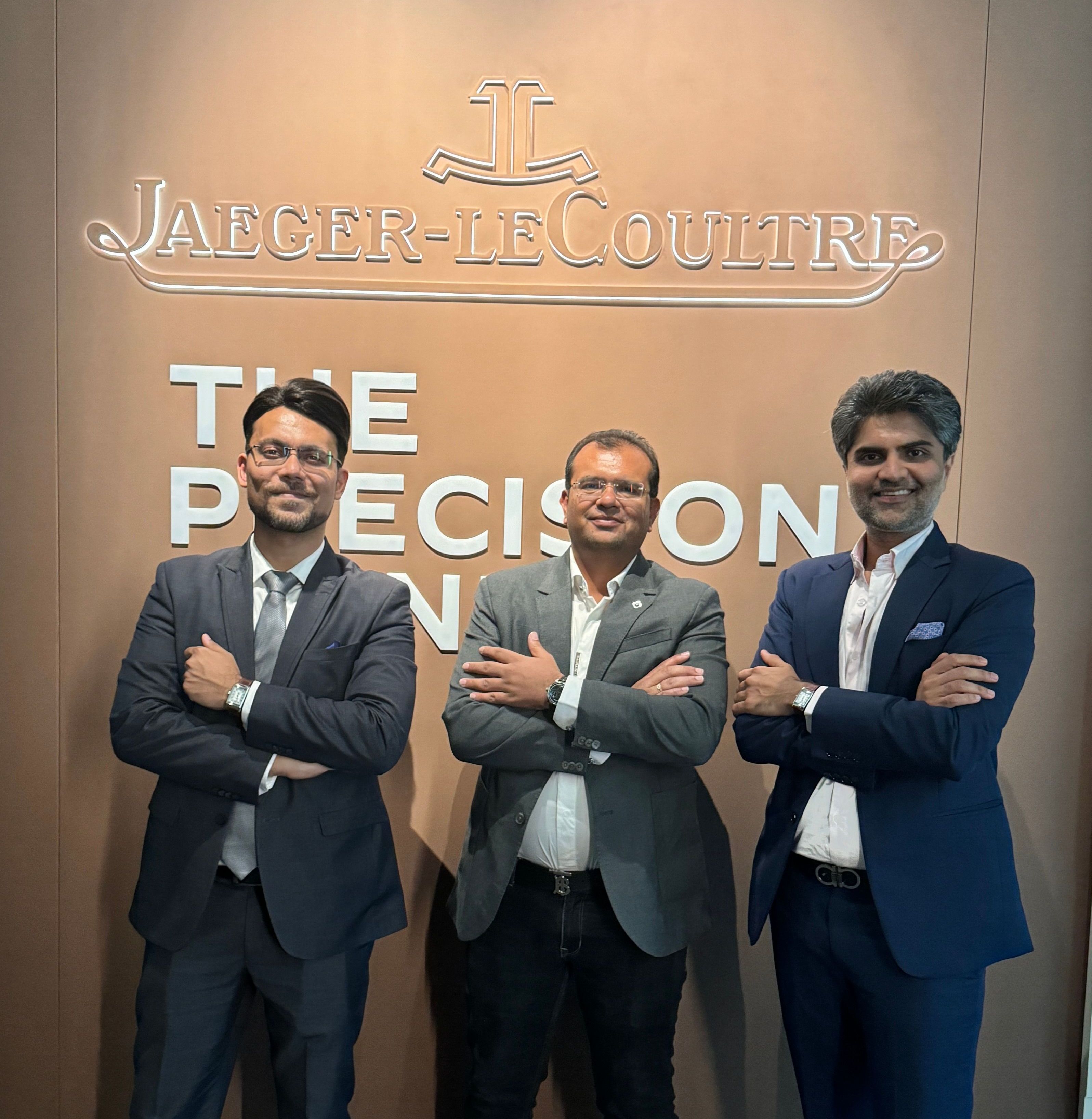 L-R - Avijit Singh, Jaeger-LeCoultre Country Head India, RedBar member and avid watch collector Prashant Sanghvi and RedBar India's founder, Punit Mehta