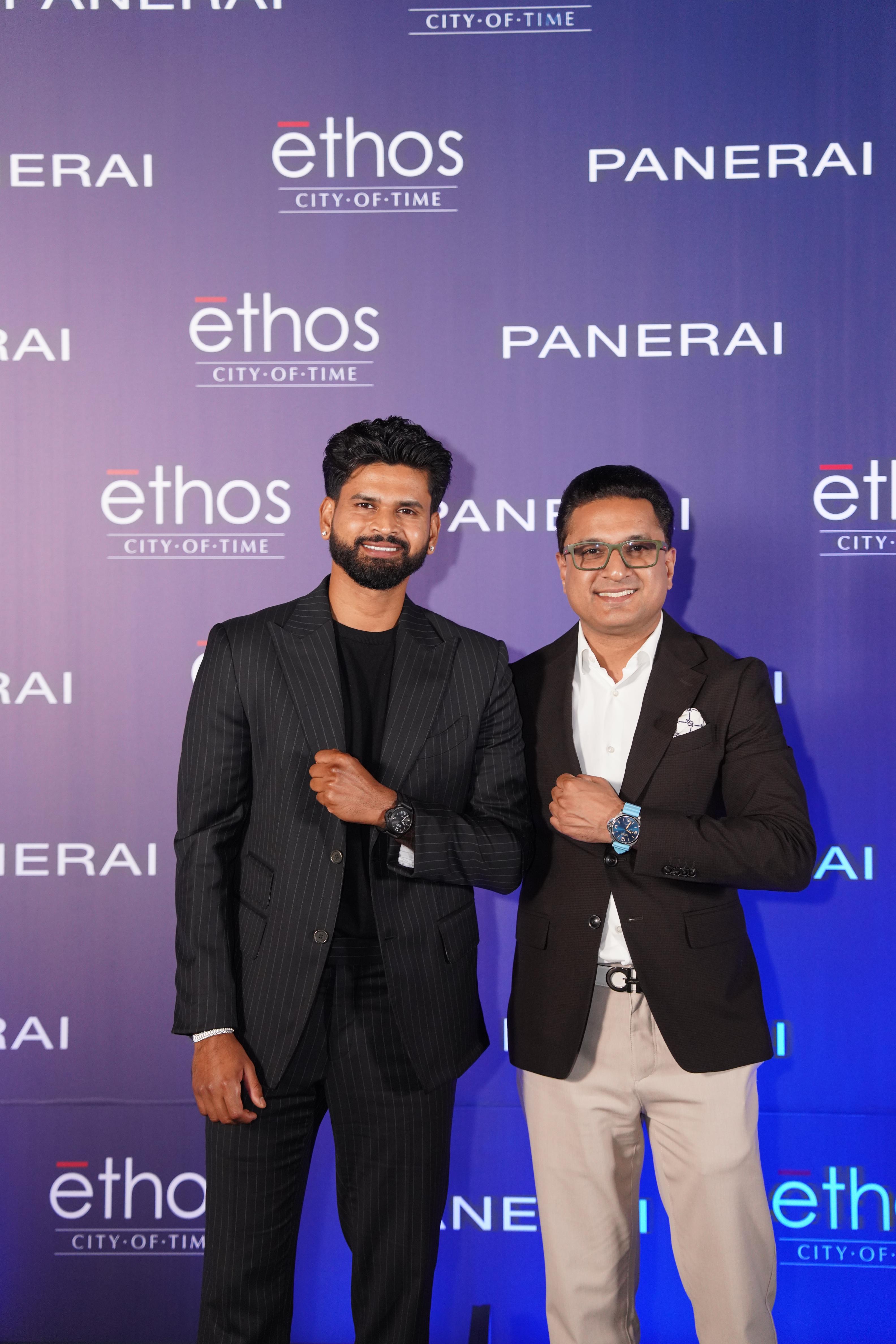 L-R - Cricketer Shreyas Iyer, Friend of the brand, Panerai with Mr. Mohit Hemdev, Brand Director, Panerai India.jpg