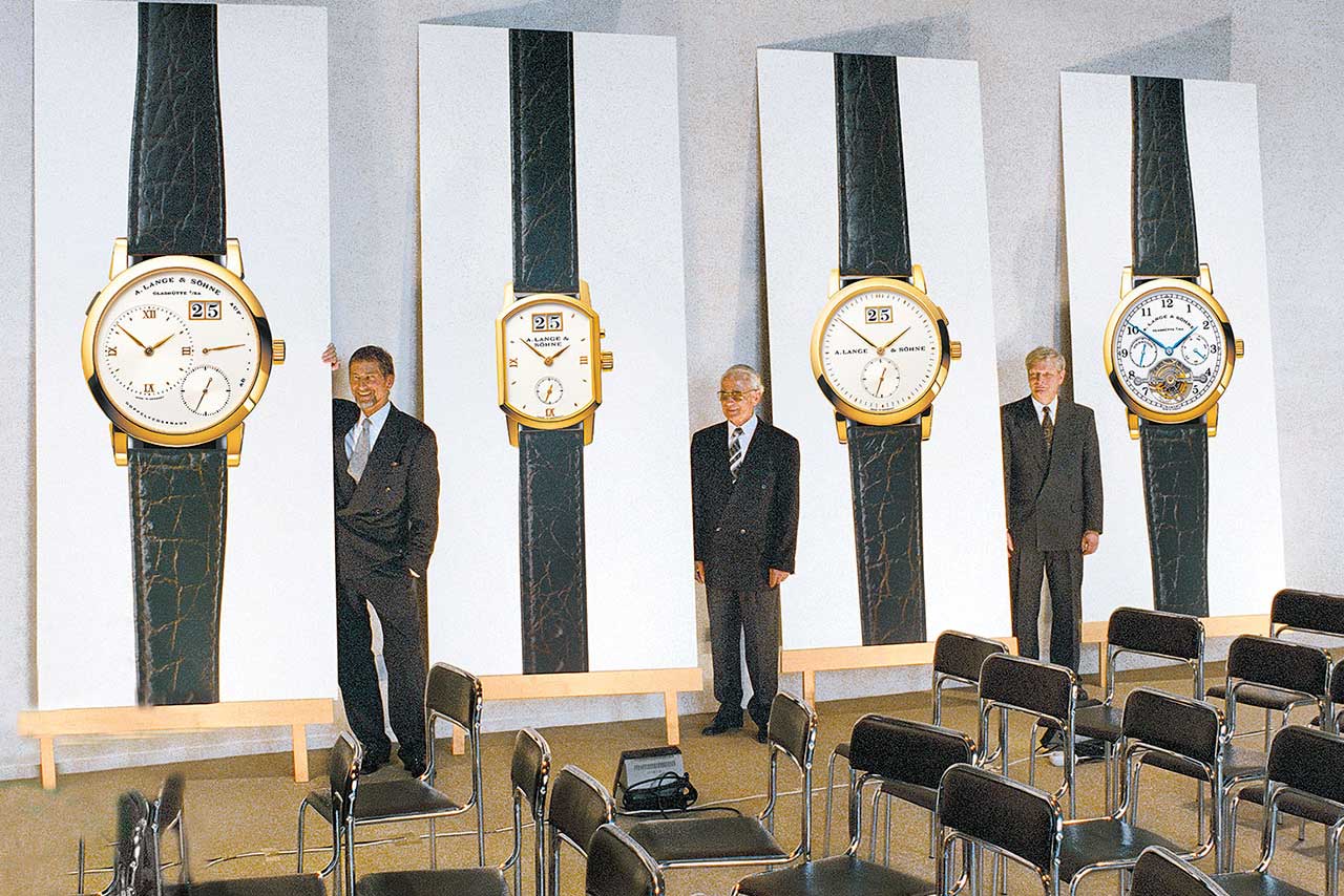 Launch of the first four watch models after the brand's rebirth in 1994 