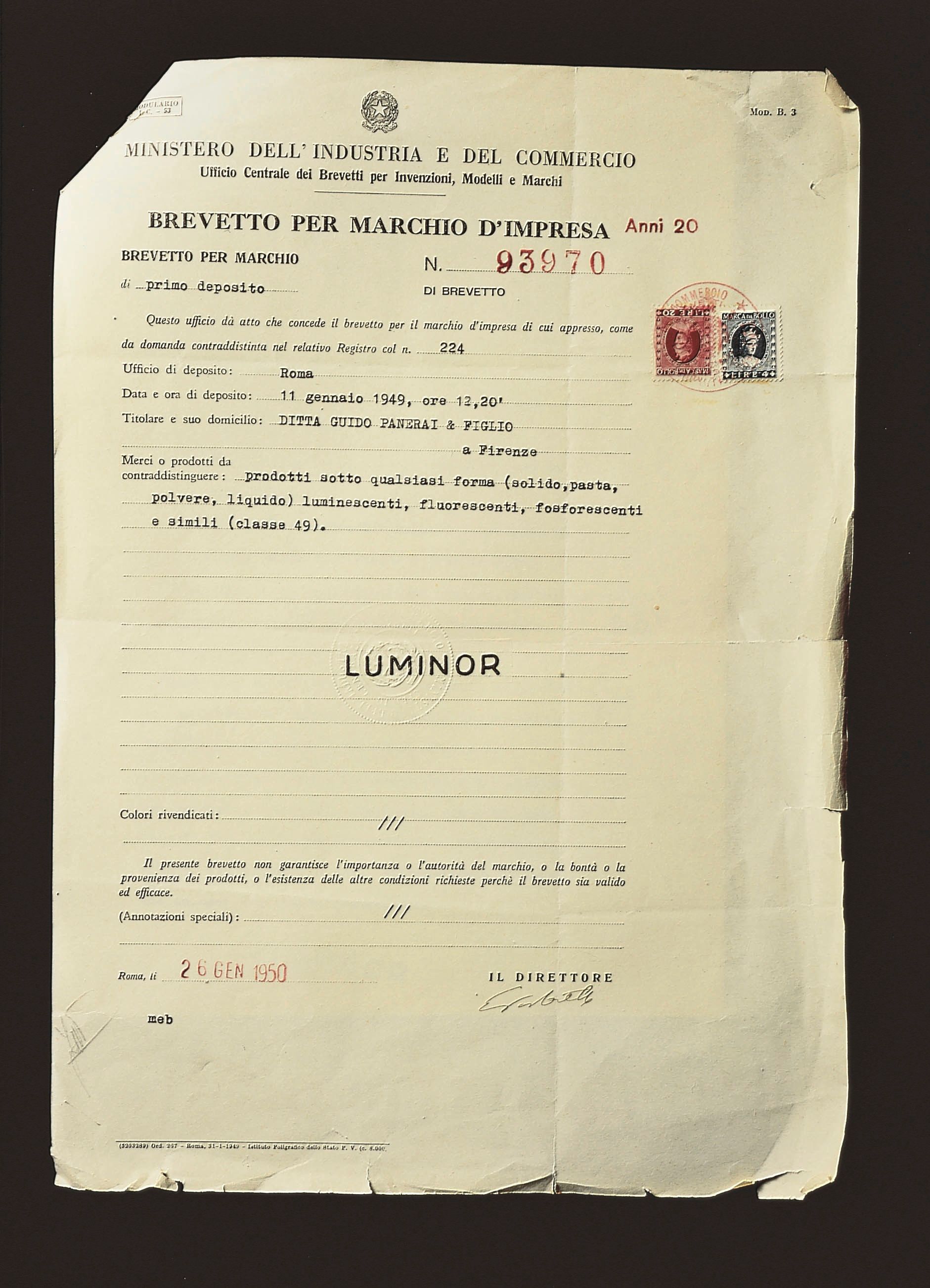 Luminor Patent Document, 1949.jpg