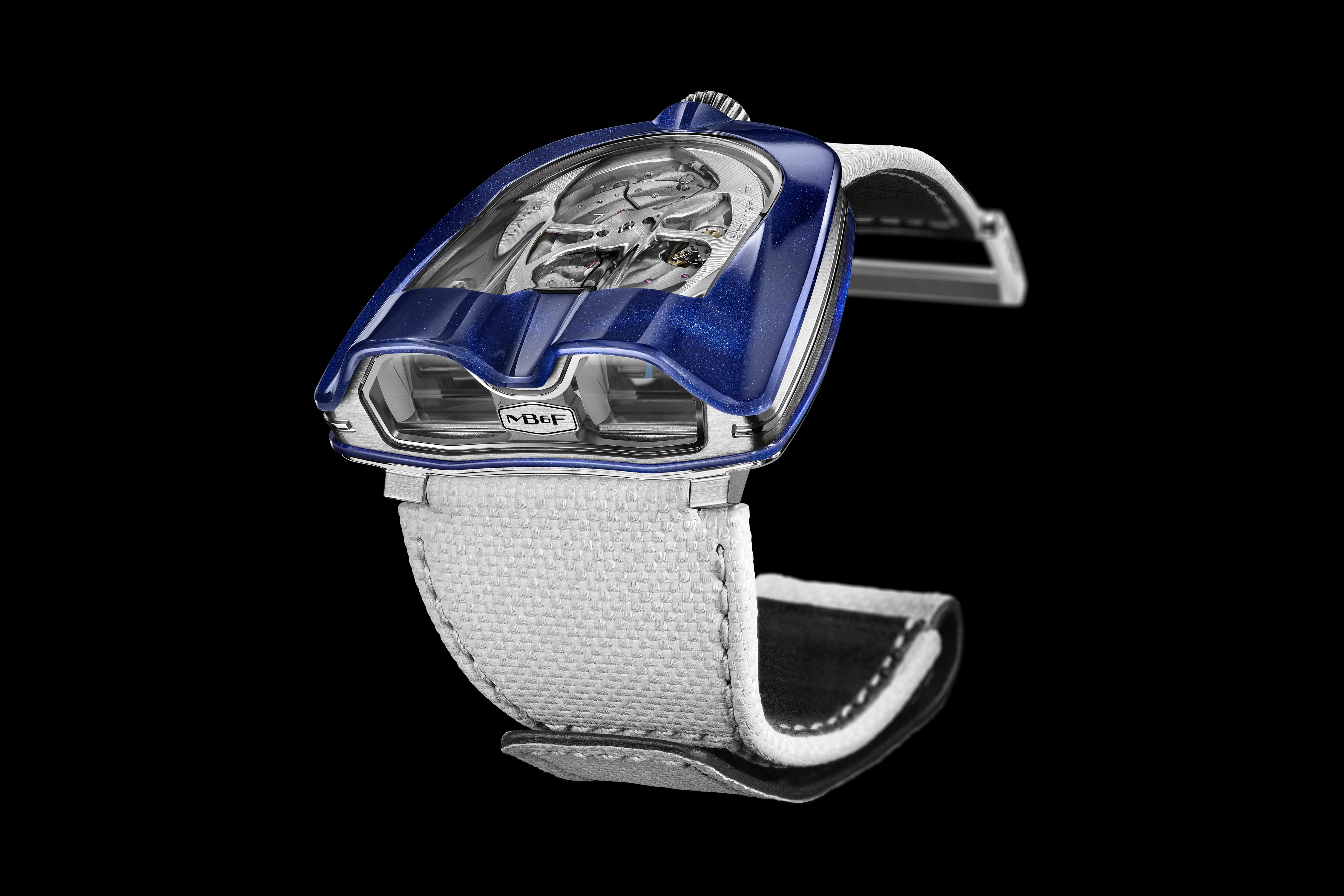 MB&F's HM8 Mark 2 is introduced in a metallic sapphire blue CarbonMacrolon case