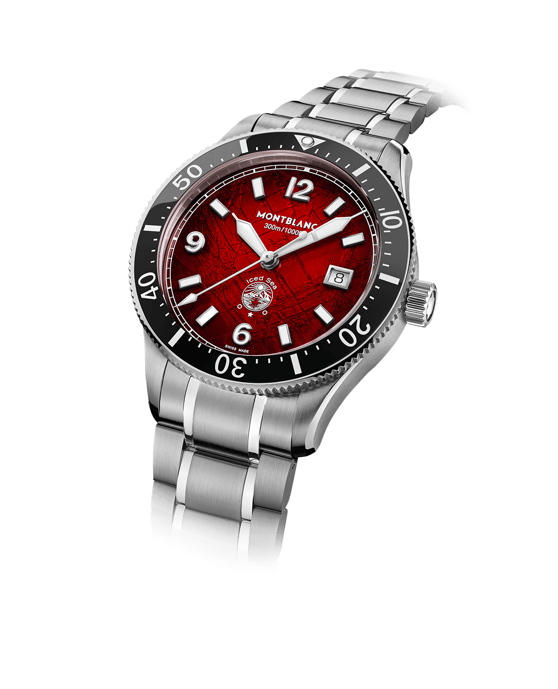  Montblanc Iced Sea Automatic Date Burgundy-Tone