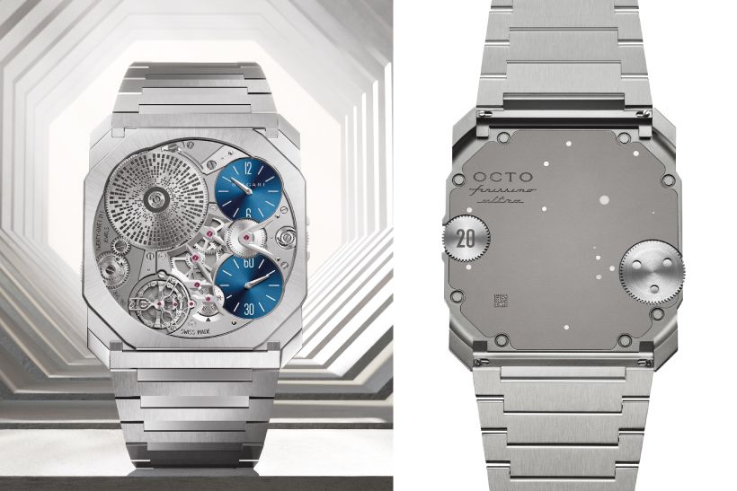 The Octo Finissimo Ultra Platinum with its 1.80 mm profile is the thinnest platinum watch ever produced.