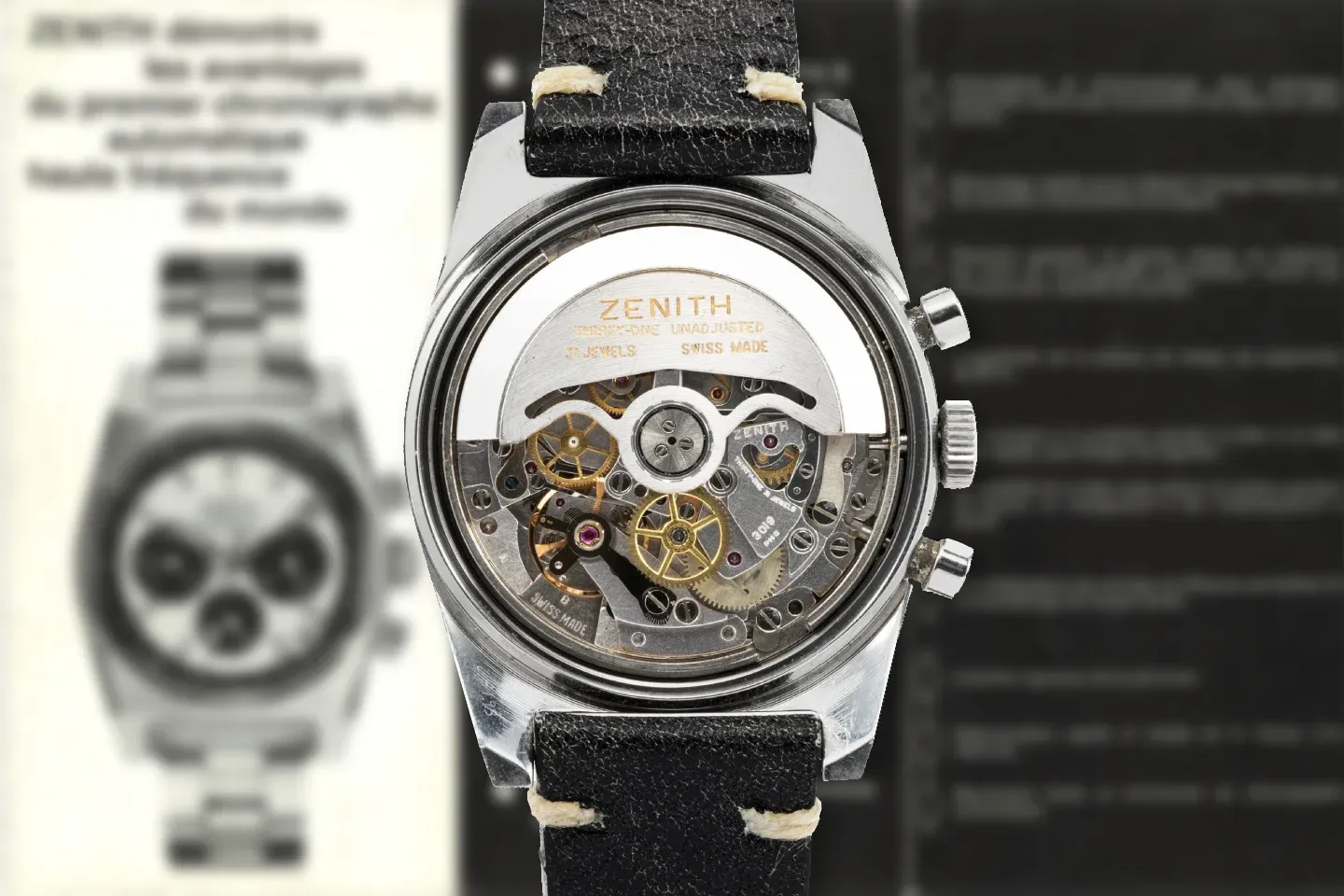 Zenith announced its 'El Primero' movement in January of 1969 and market availability was as late as in October
