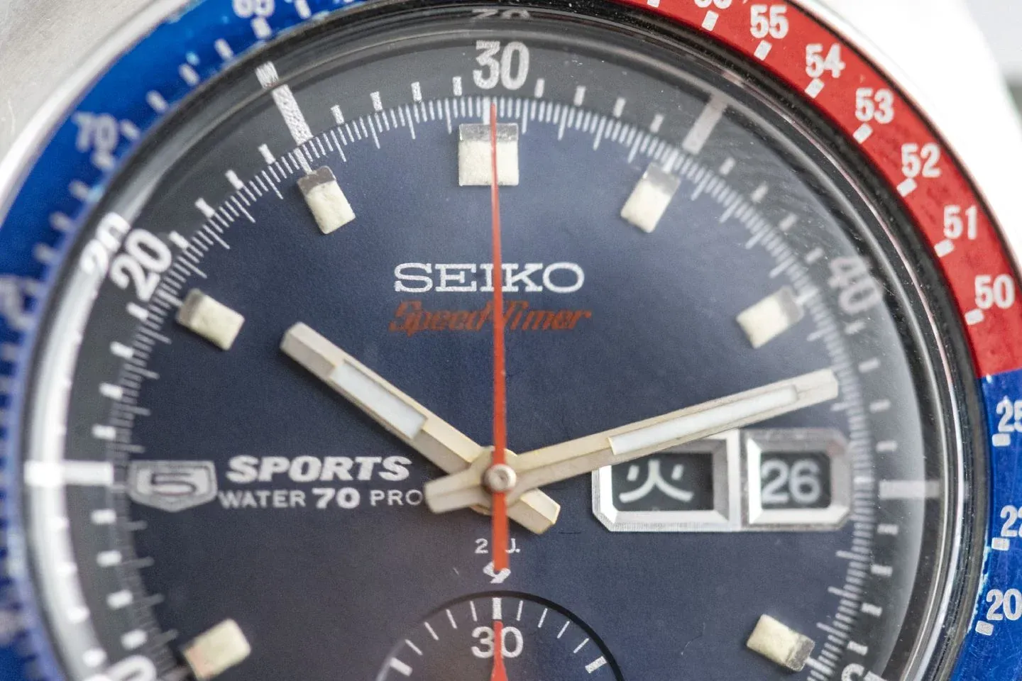 The day and date function integration with the already complicated chronograph movement was an impressive feat by Seiko
