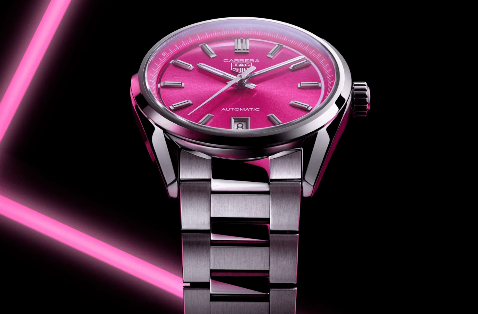 TAG Heuer Carrera Date, Blushing in Pink Brilliance