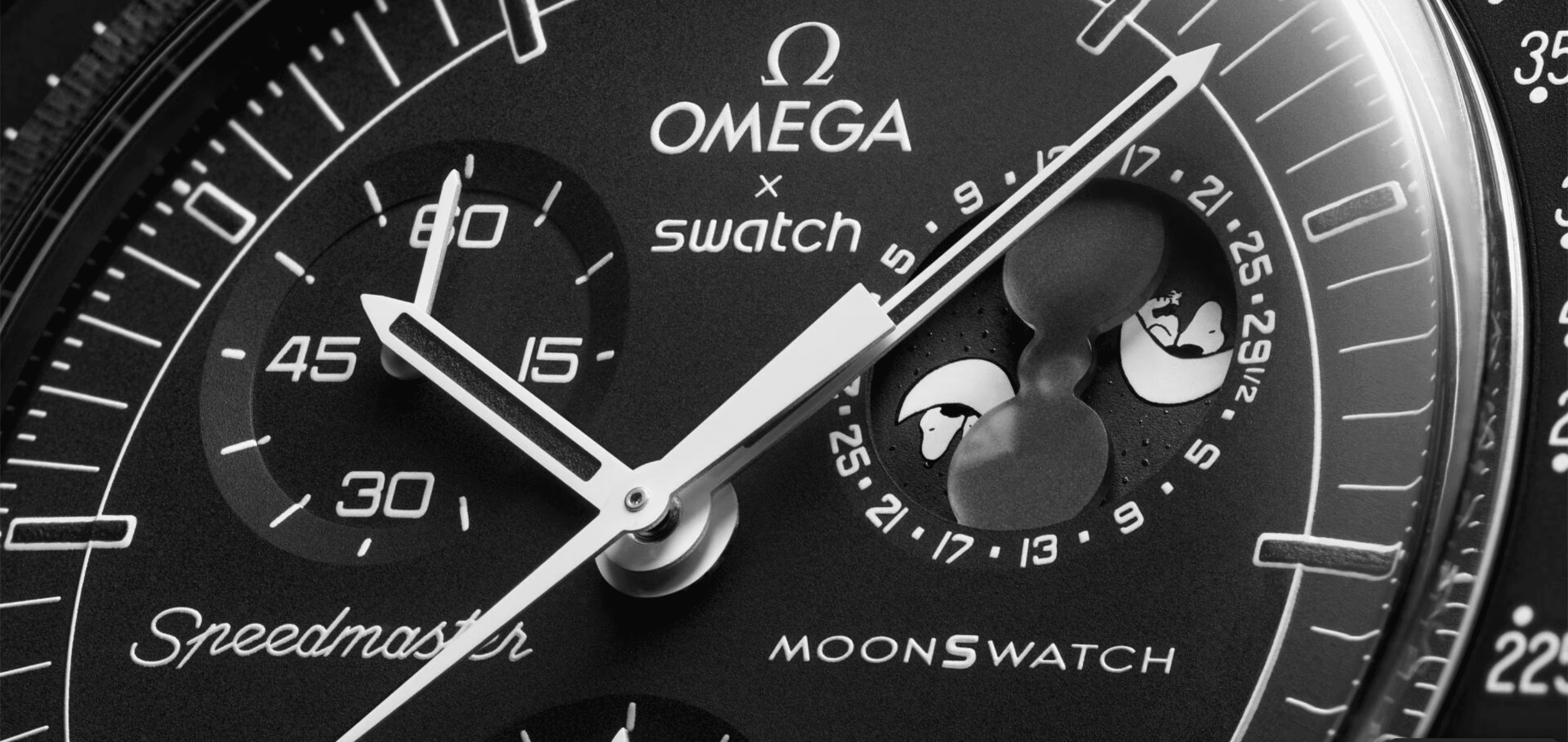 The Black Snoopy MoonSwatch Is Here : Mission to the Moonphase New Moon 