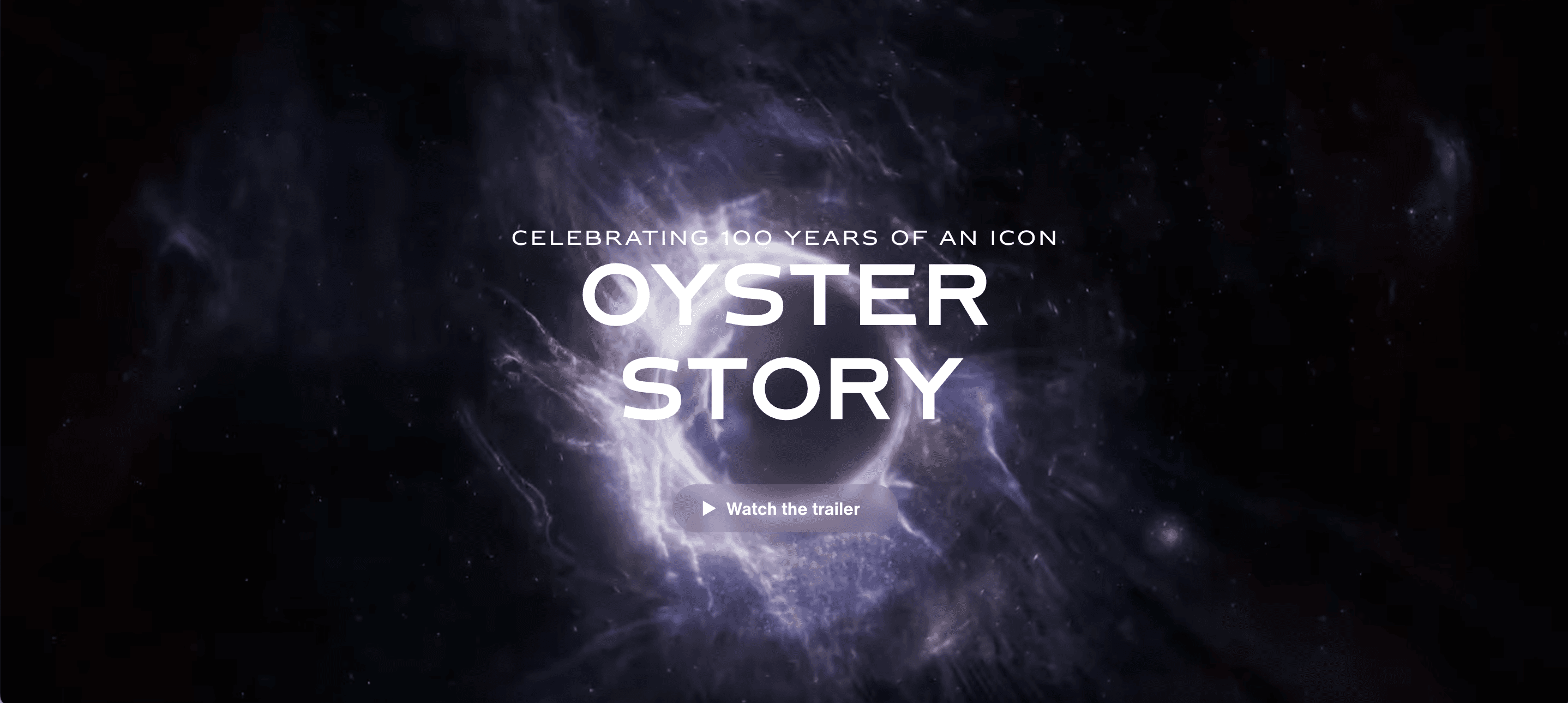 Rolex Oyster Story teaser visual highlighting brand heritage and focus on precision and timekeeping evolution