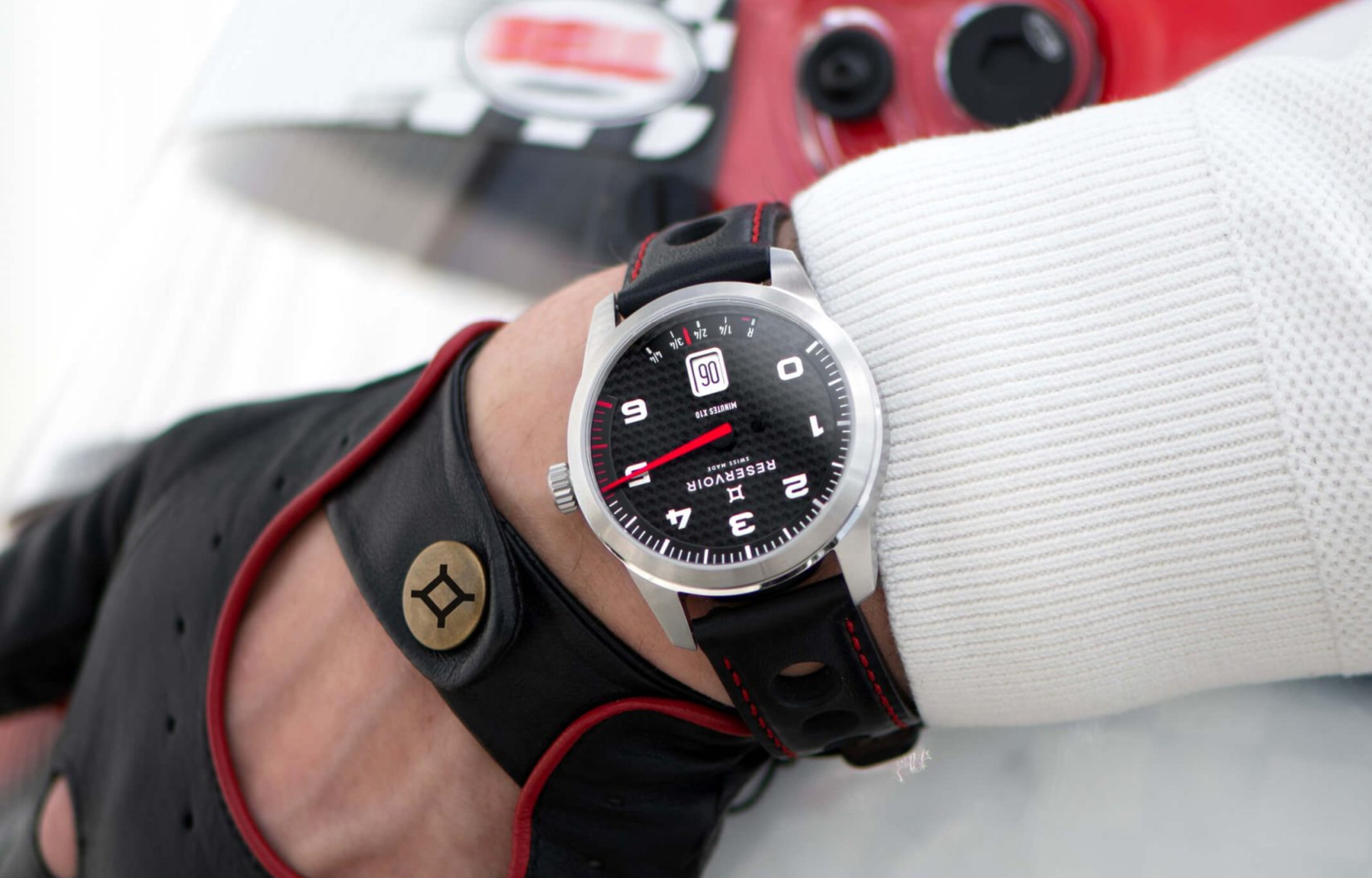 Reservoir GT Tour Racing Carbon Dial watch featuring retrograde display from the Swiss independent watch brand