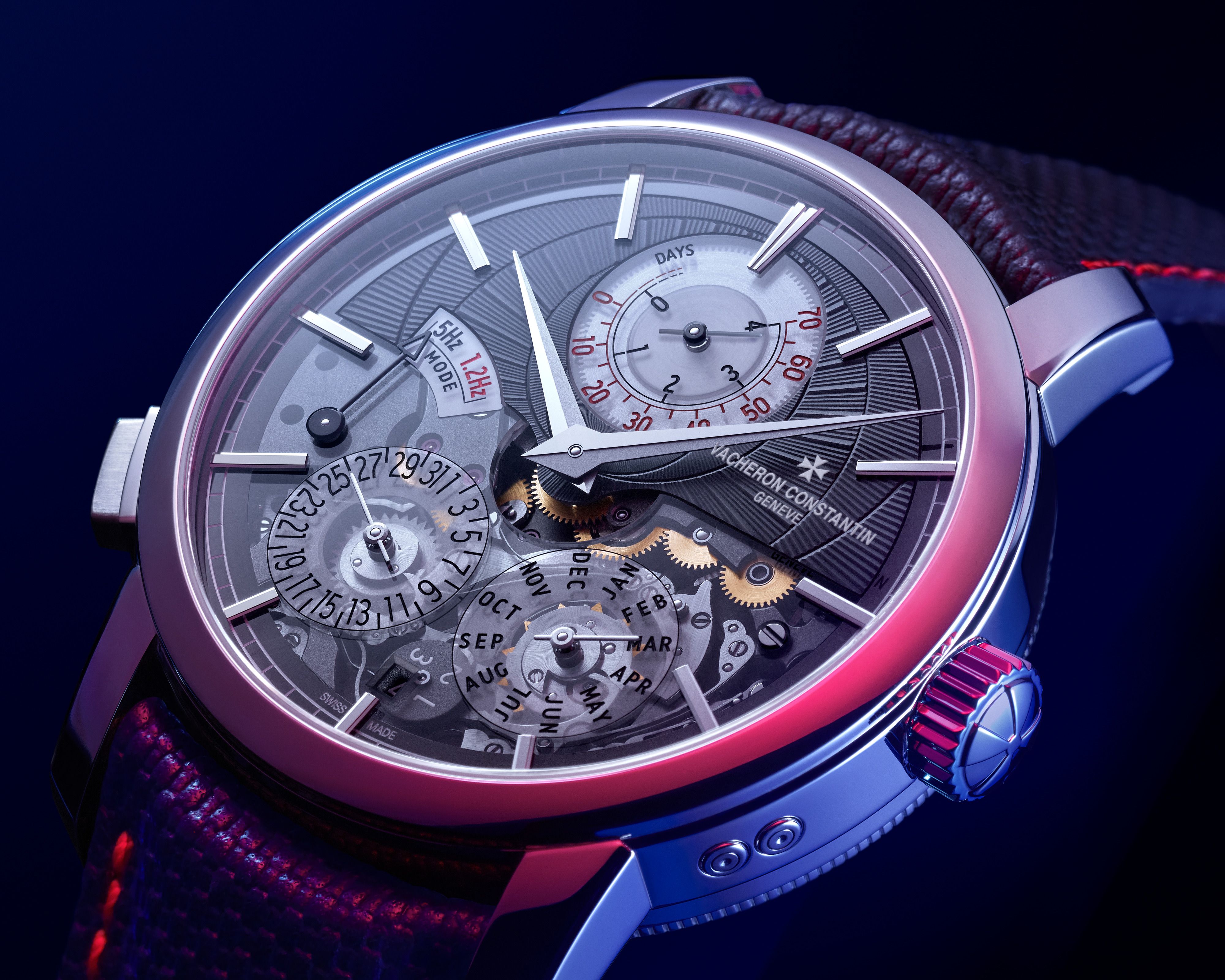 Vacheron Constantin Calibre 3610 QP movement showcasing dual balance wheels and patented Twin Beat technology for extended power reserve
