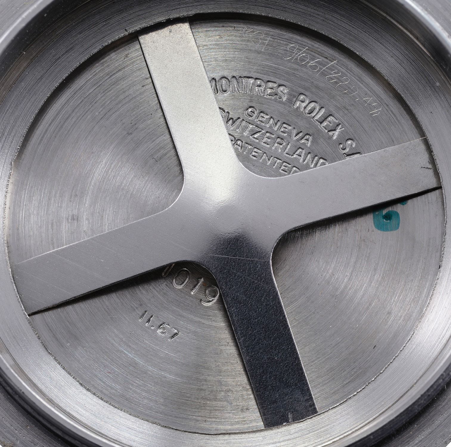 The soft iron cage protecting the movement inside the Rolex Milgauss ref. 1019..jpg