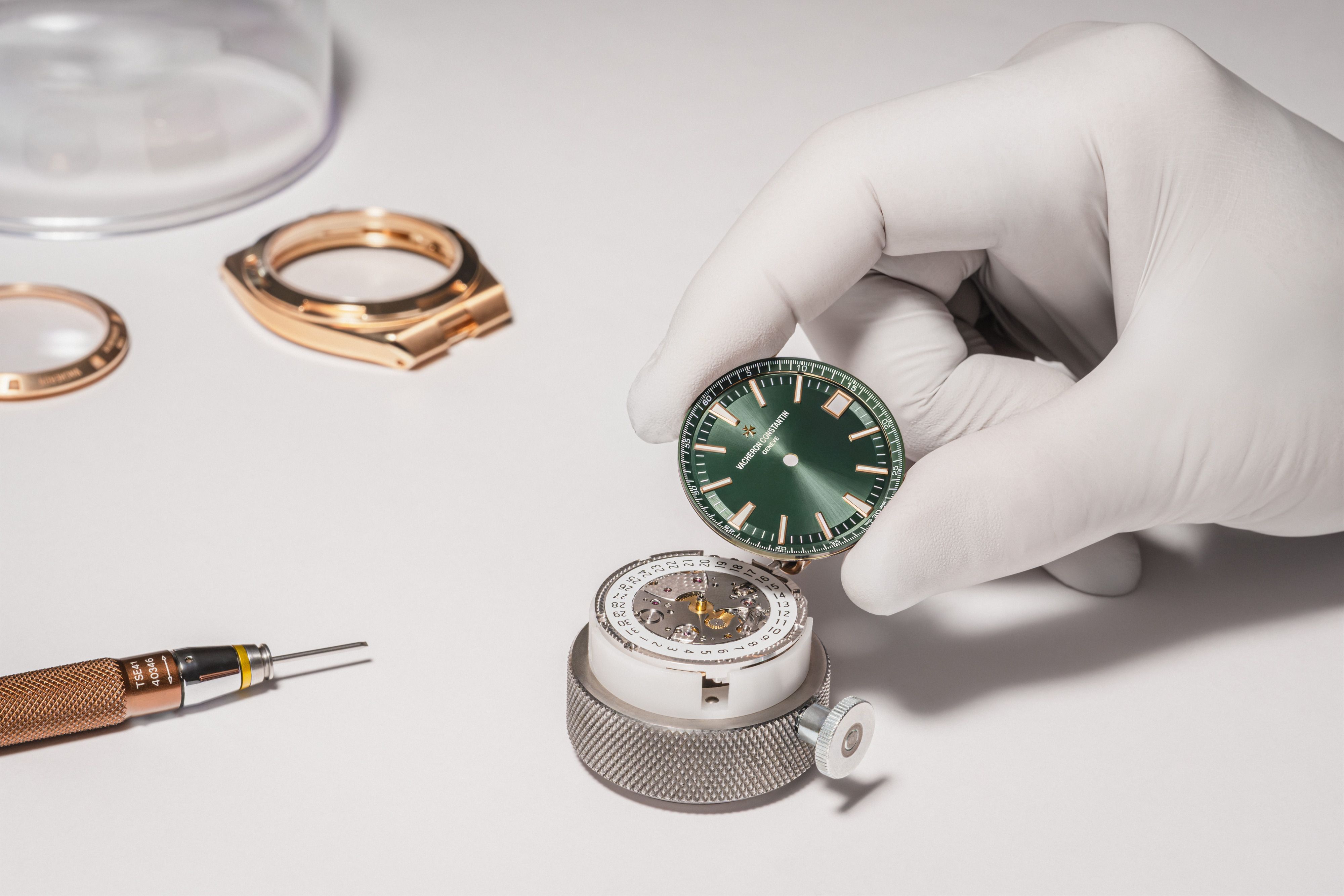 Vacheron Constantin Overseas Green Dial in making