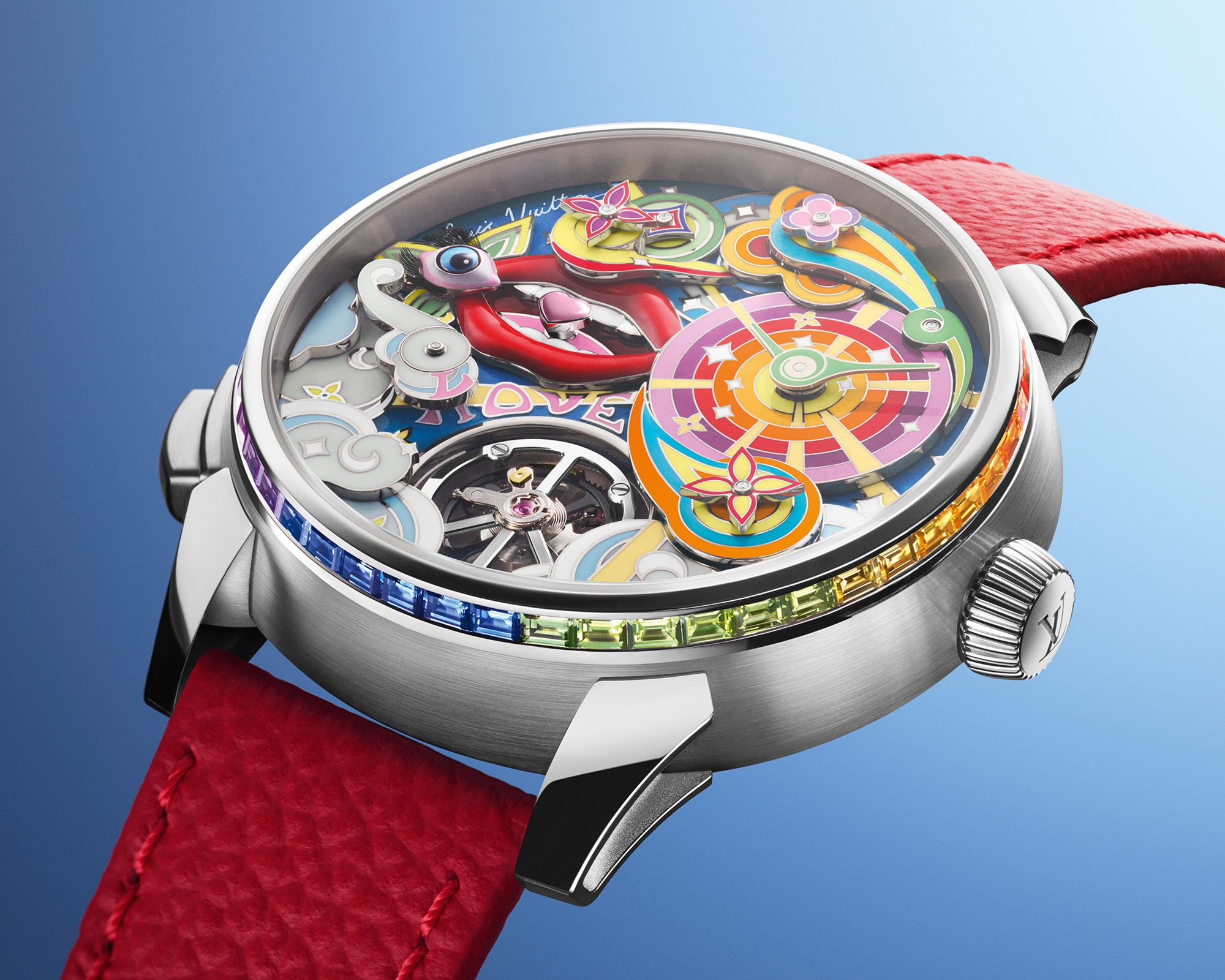 Louis Vuitton Tambour Taiko Arty Automata animated dial luxury watch