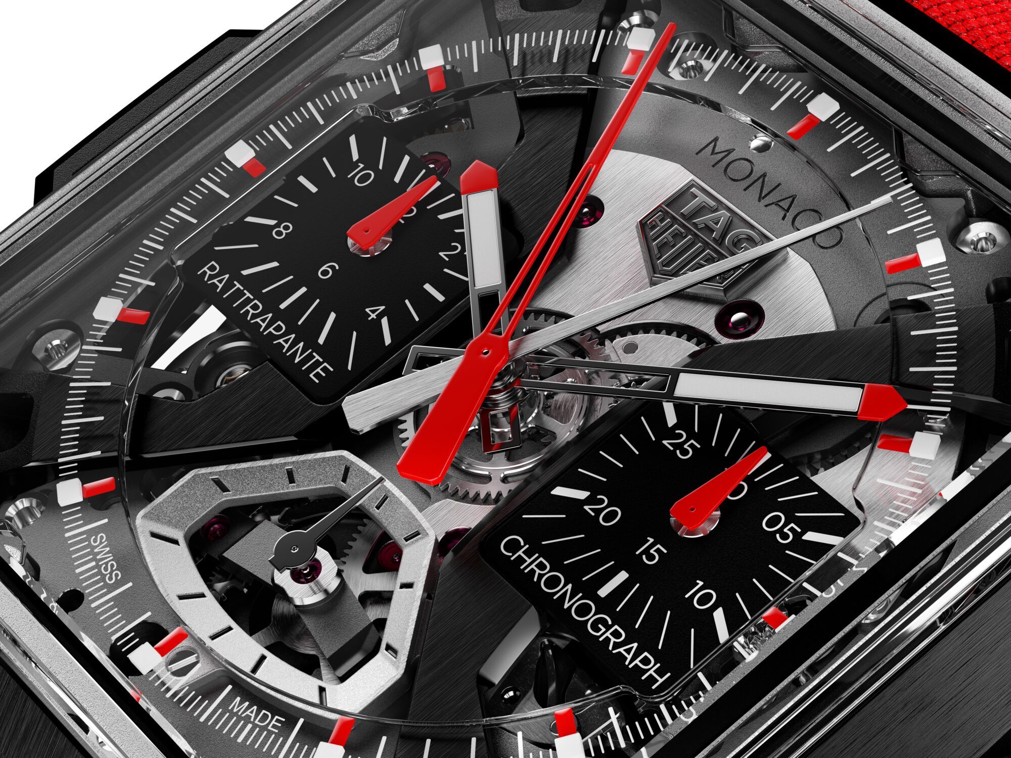 TAG Heuer Monaco Split-Seconds Chronograph Red Hour Markers