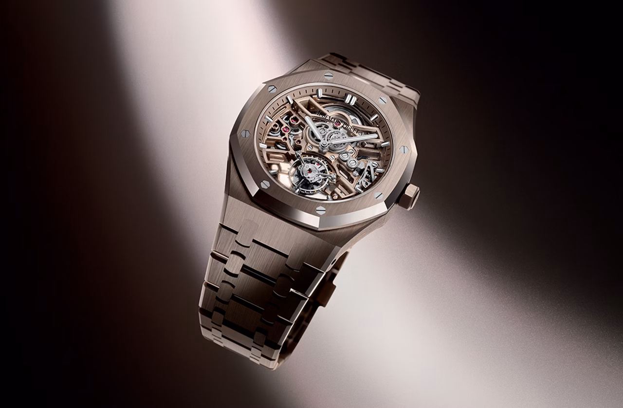 Audemars Piguet Royal Oak Openworked luxury steel sports watch with ultra-thin skeletonized movement architecture