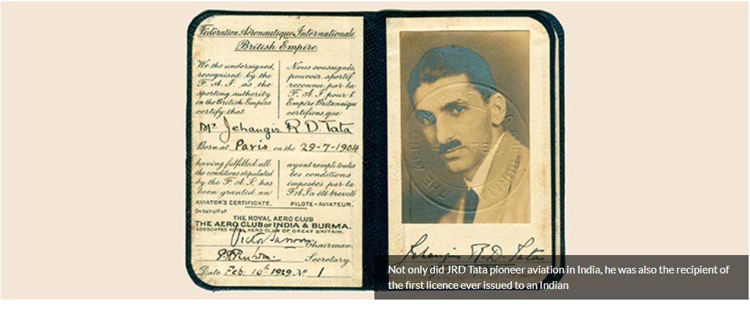 JRD Tata Driver's License