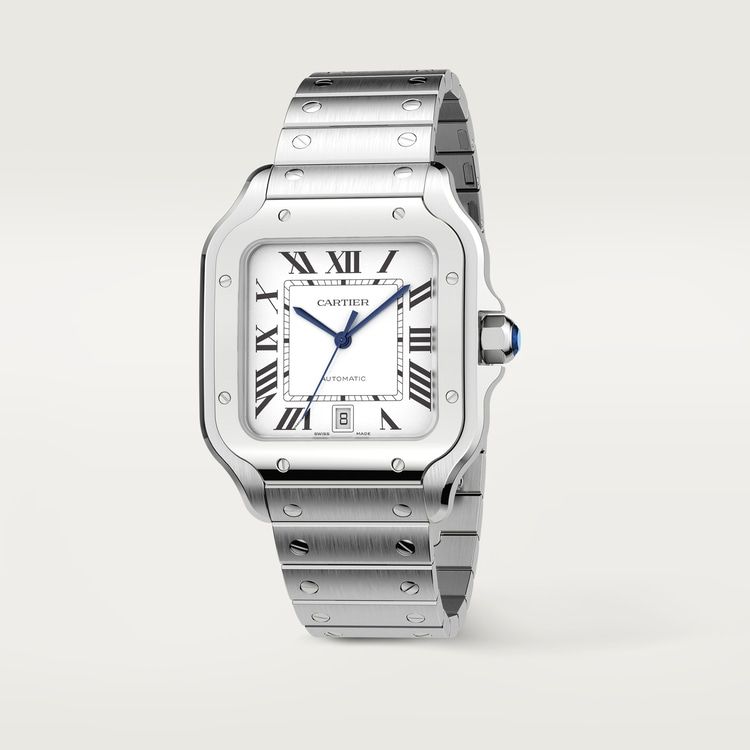 The 2018 edition of the Cartier Santos was released in two sizes: medium andlarge.