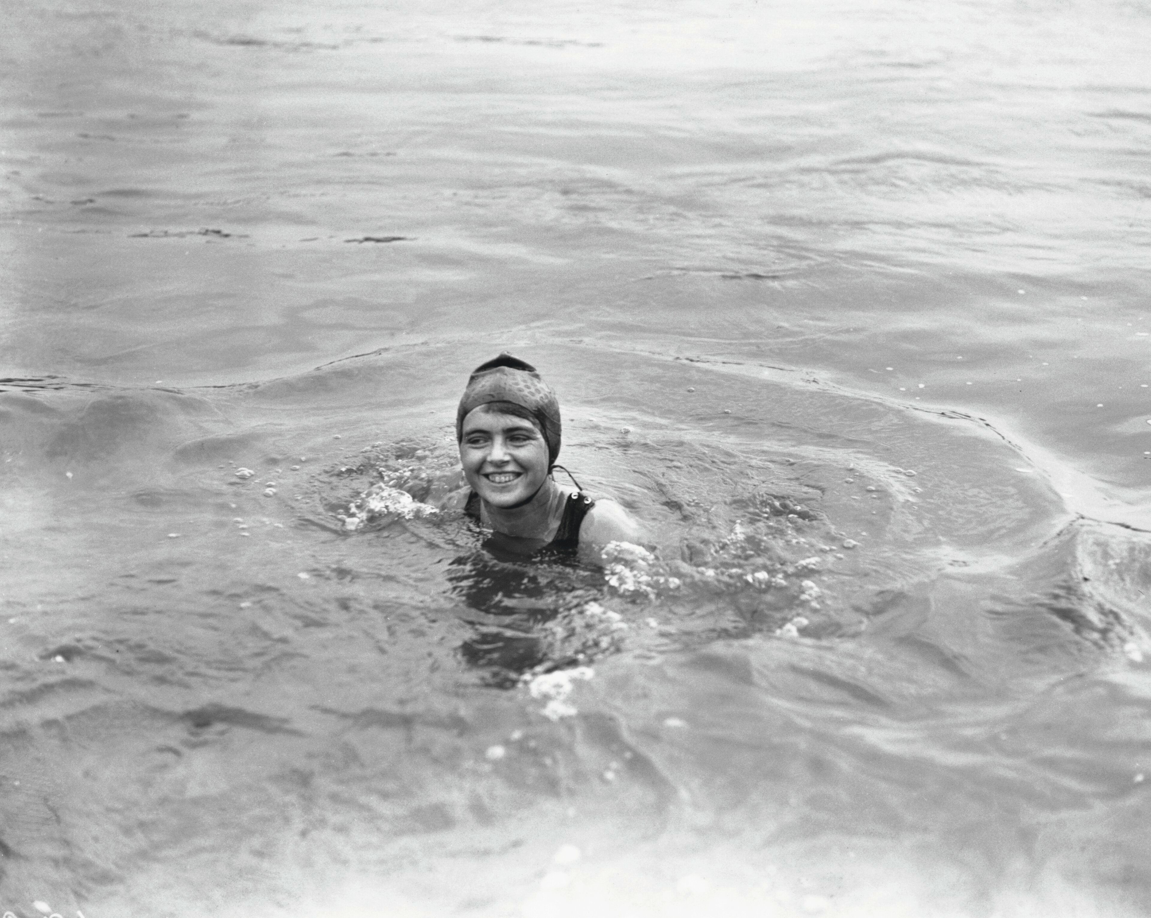 Mercedes Gleitze during her historic 1927 English Channel swim wearing a Rolex Oyster waterproof watch