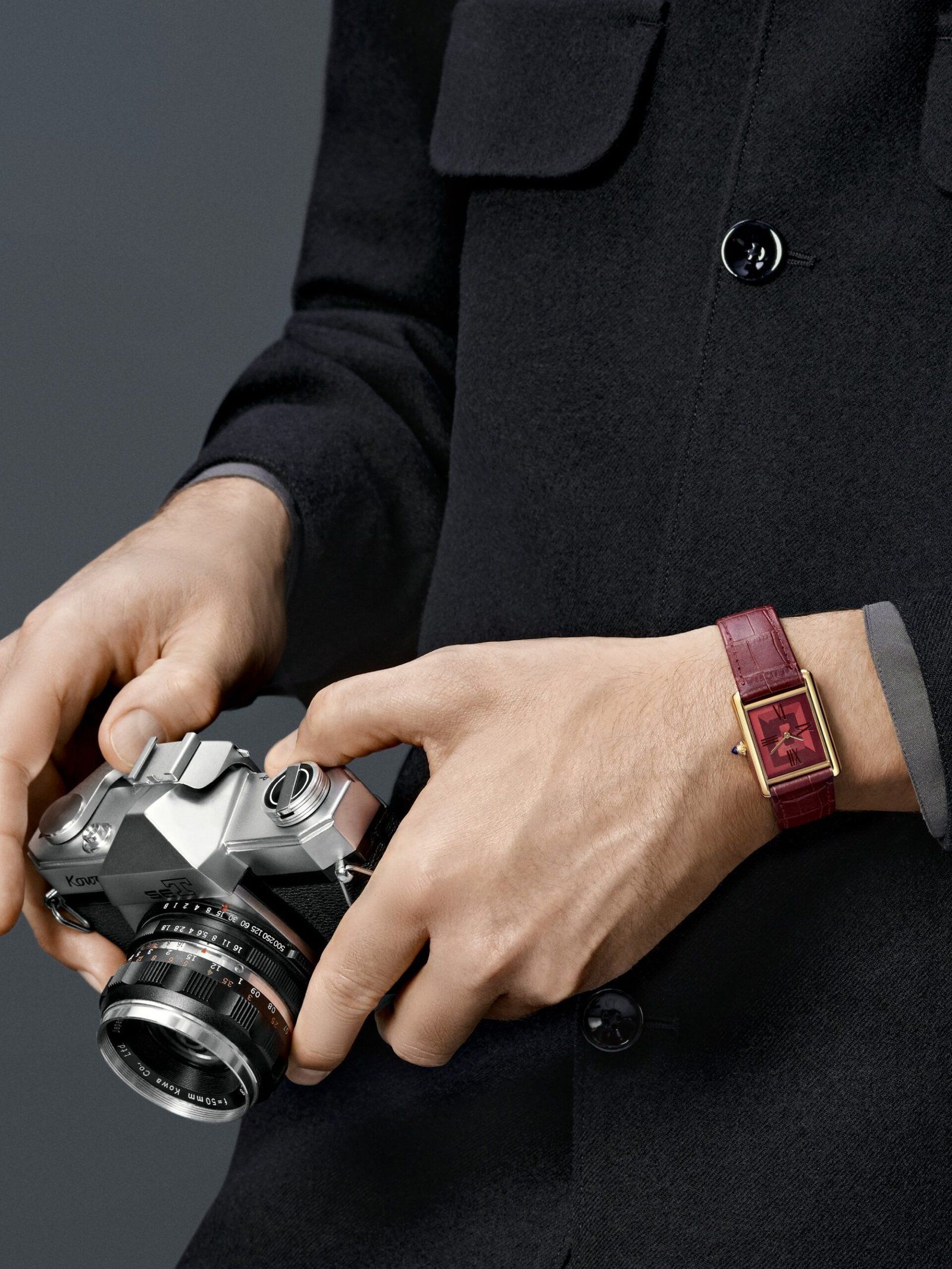 Tank Louis Cartier In Red Leather