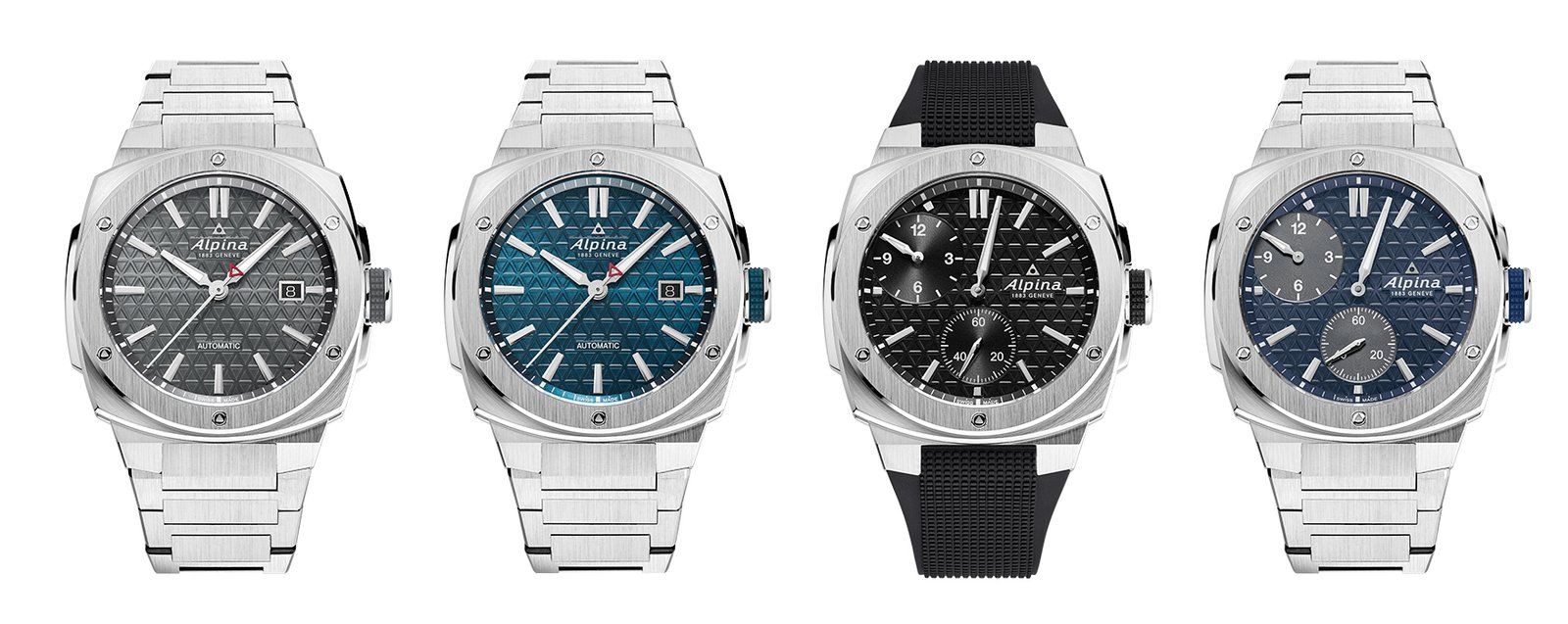 The dial and strap variations for the 2023 Alpiner Extreme range