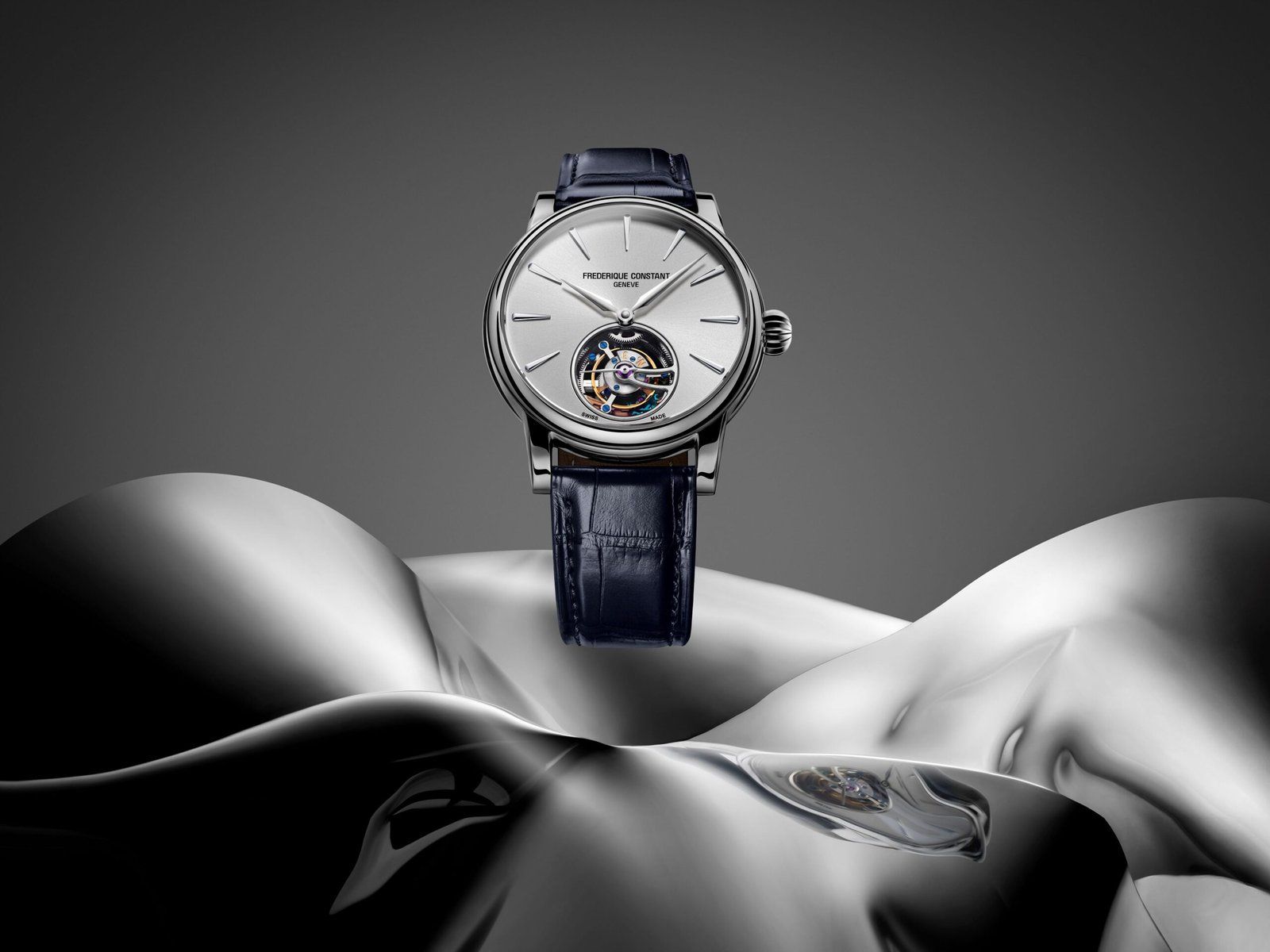 The Classics Tourbillon Manufacture with a grey dial and sunray finishing