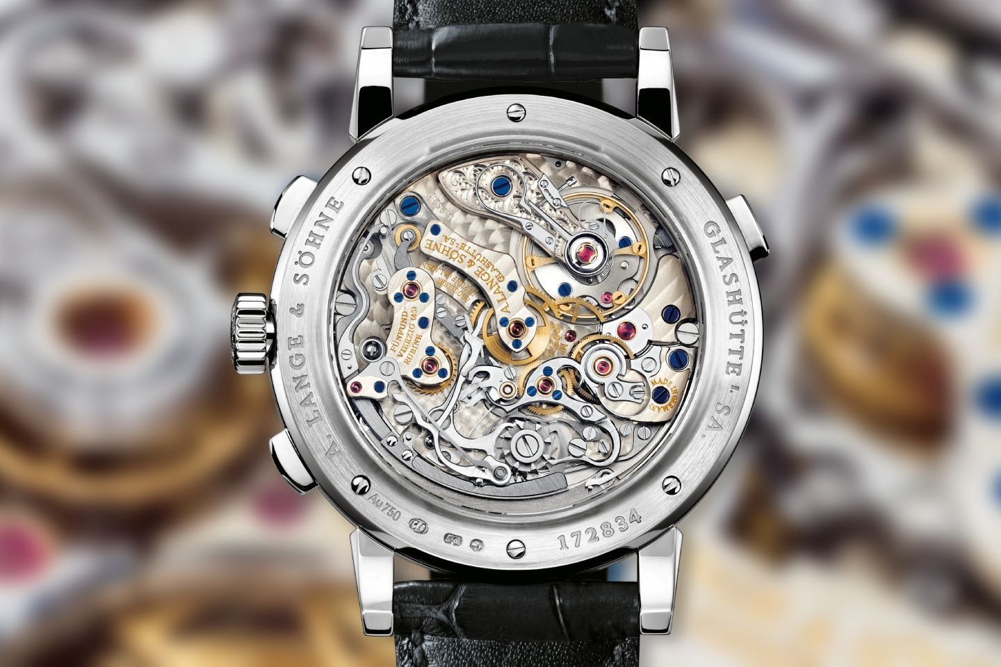 The movement features an artisanal flourish with chamfering, interior angles and hand engraving