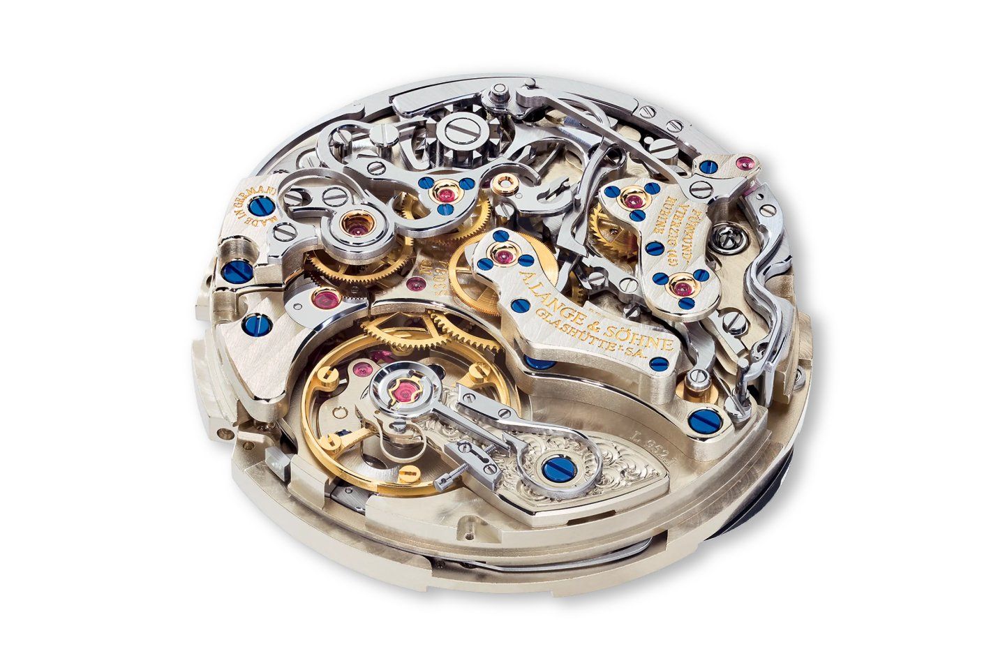 The caliber L.952.1 comprises 556 parts, of which 223 components are devoted to the calendar mechanism