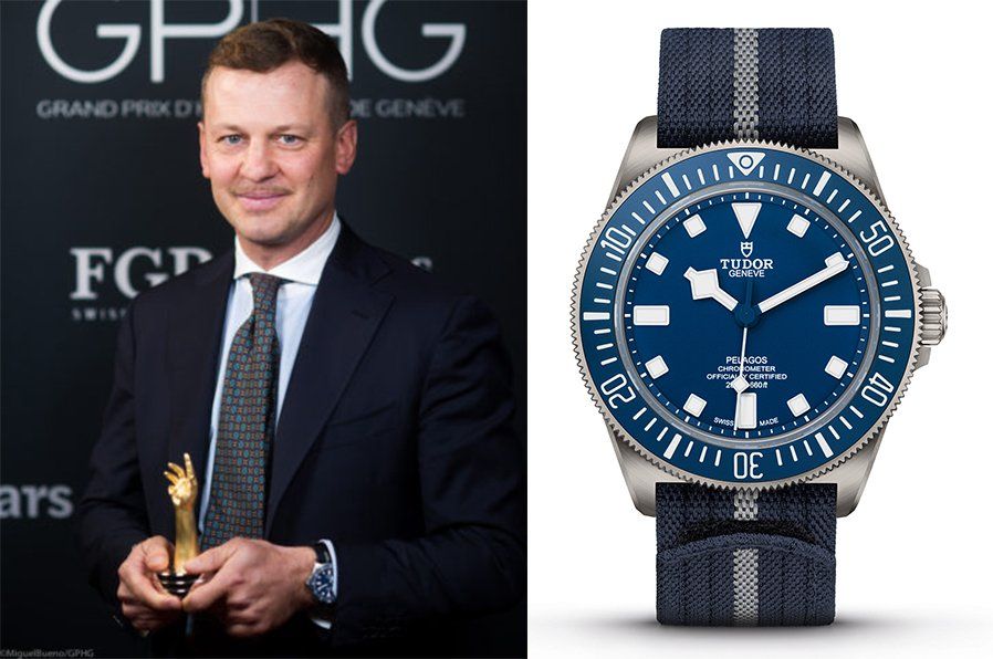 Christophe Chevalier, Head of Public Relations of Tudor, winner of the Diver’s Watch 2022 for the Pelagos FXD