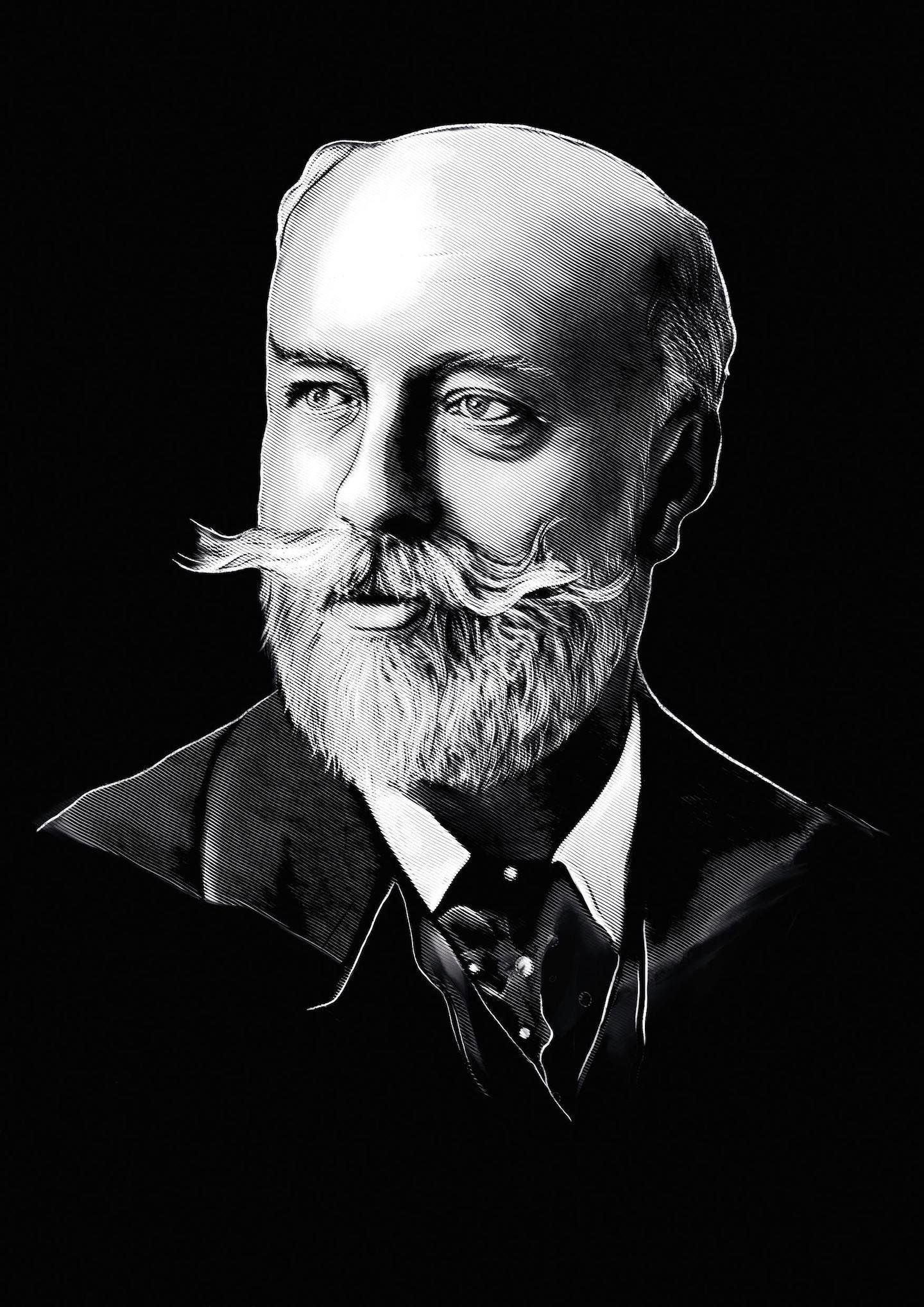 Illustration portrait of Emil Lange