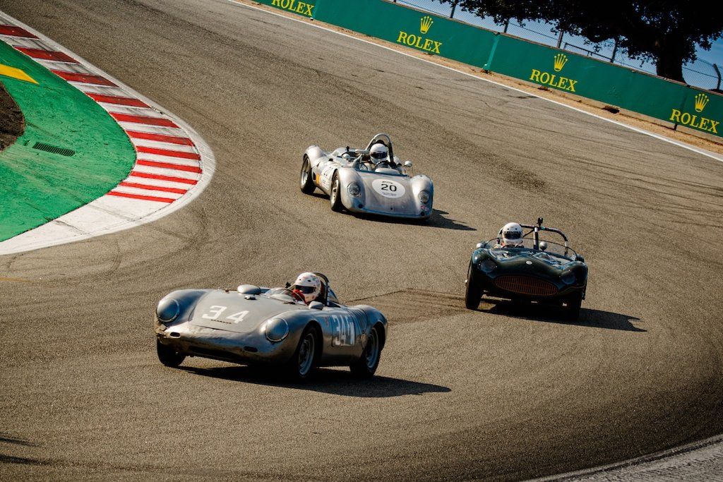 CARS NAVIGATE THE CORKSCREW DESCENT AT THE 2021 ROLEX MONTEREY MOTORSPORTS REUNION