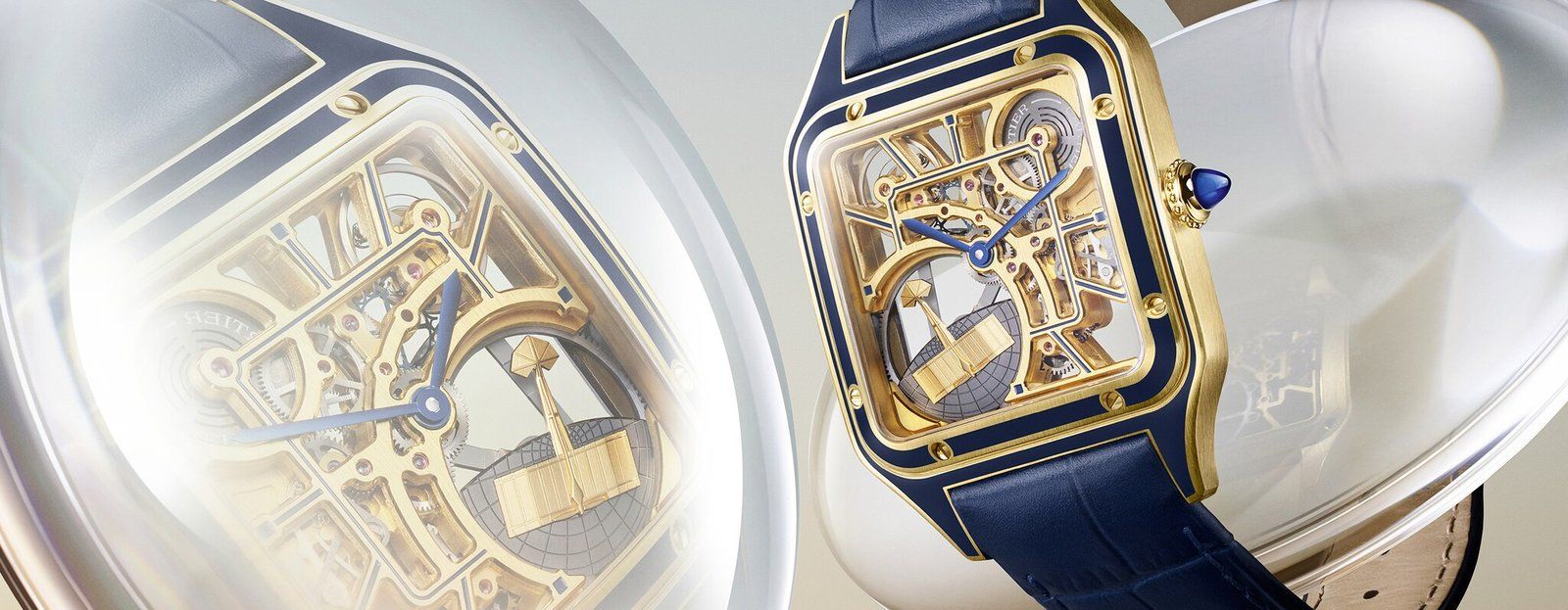 The limited edition lacquered yellow-gold Santos-Dumont