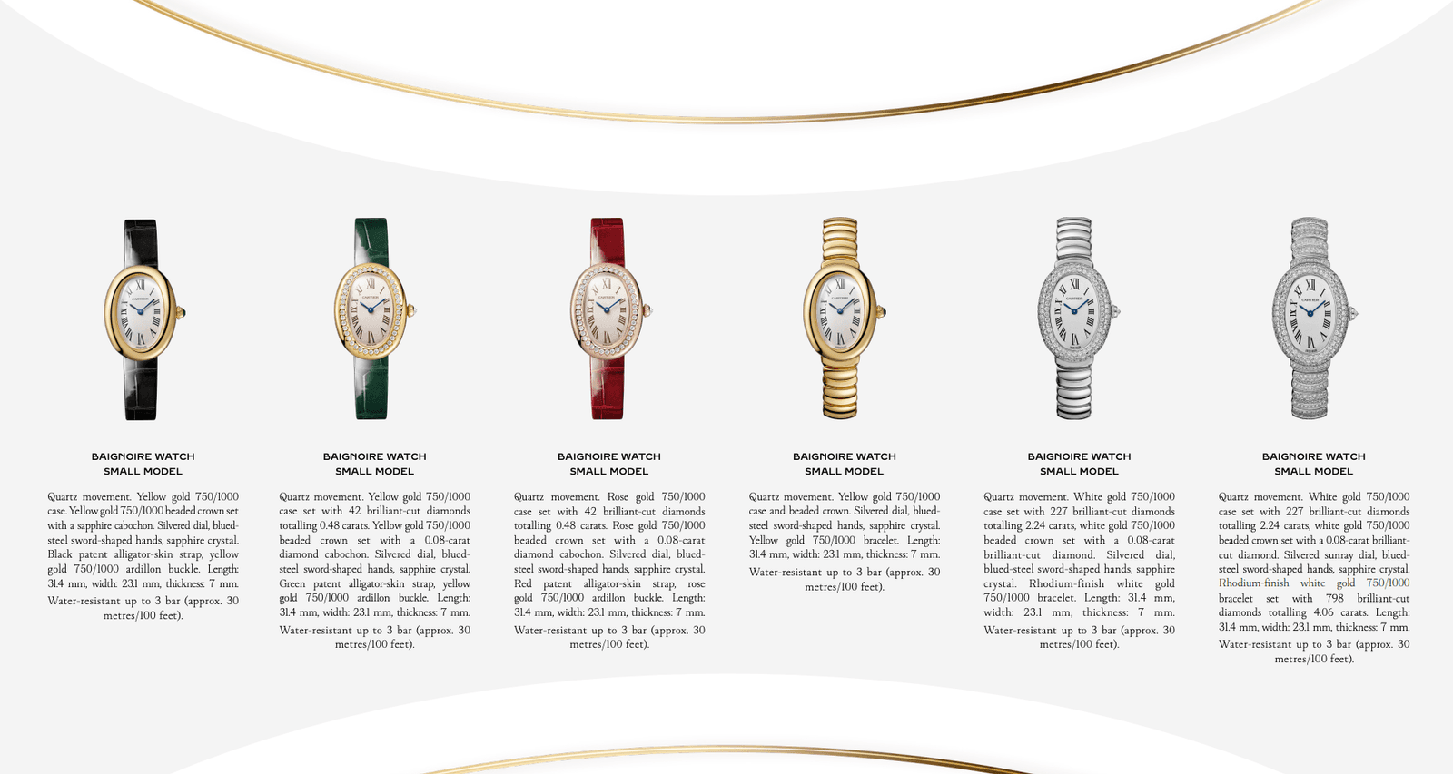 Cartier Baignoire Watches