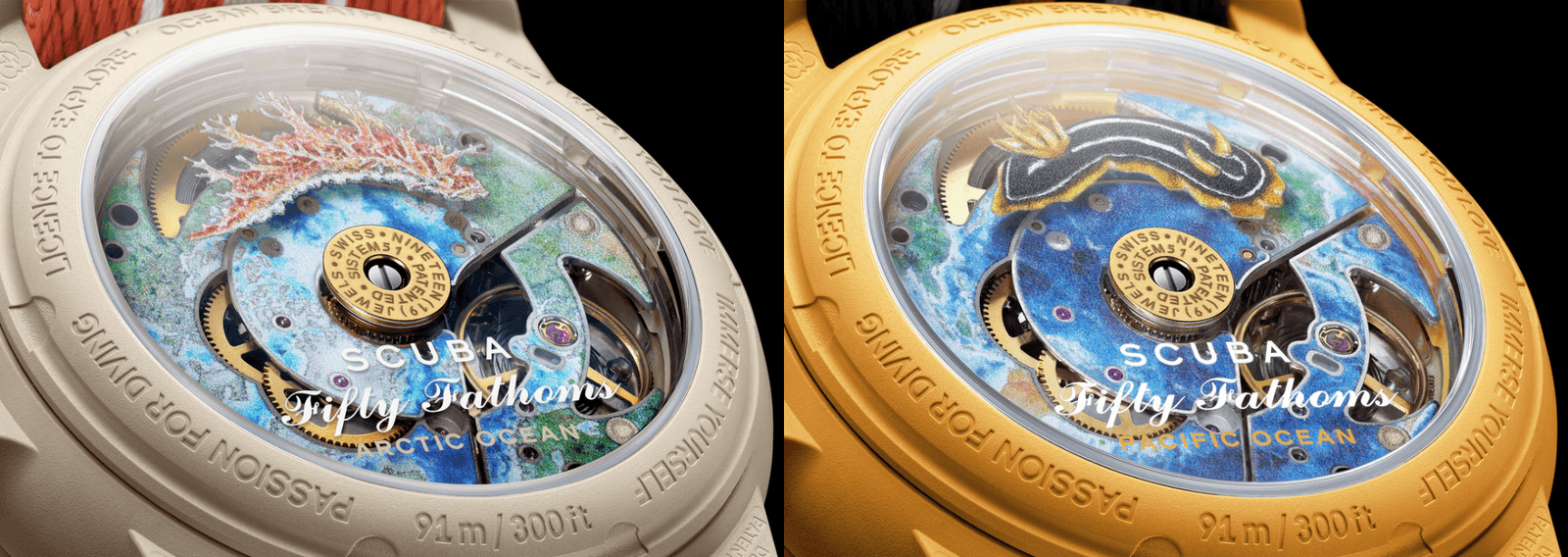 The caseback featuring an illustration